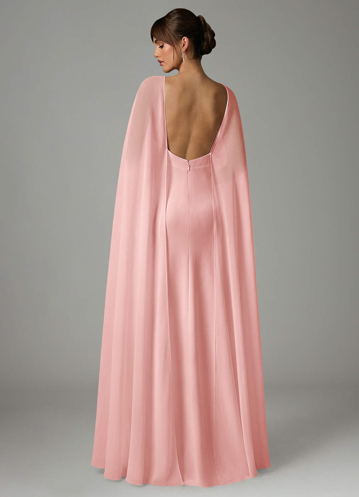 Azazie Stefania Bridesmaid Dresses Powder Pink A-Line Stretch Satin Dress image3