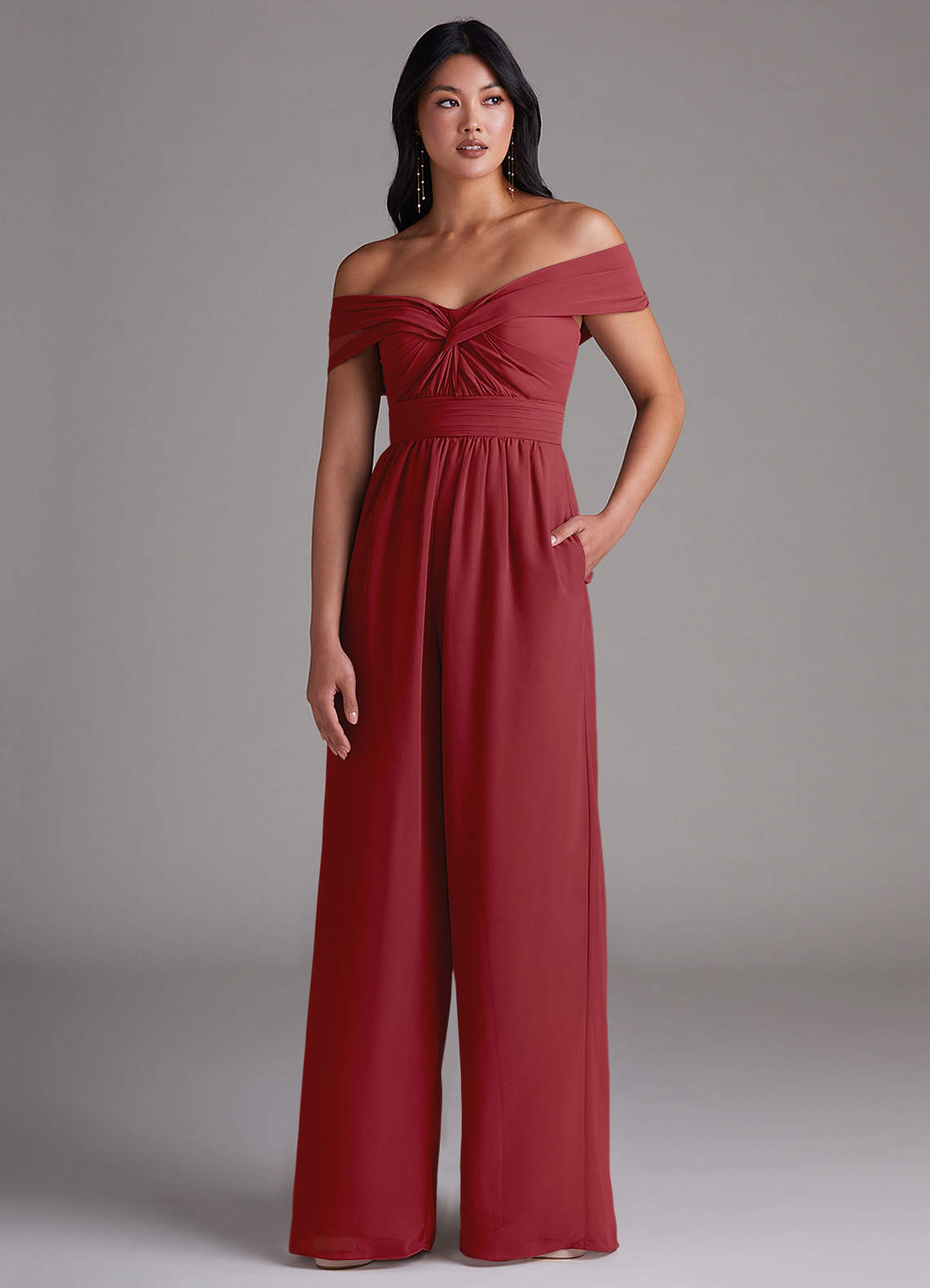 imda1.7 ドレス Azazie Lamara Pomegranate Chiffon Bridesmaid Dresses | Azazie