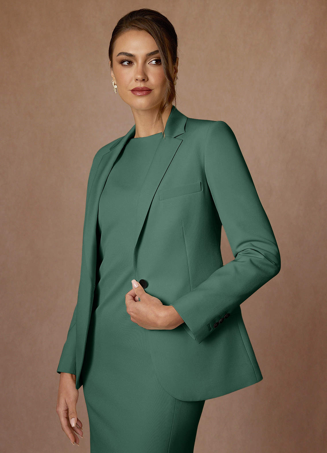 front Kennedy Eucalyptus Structured Stretch Dress