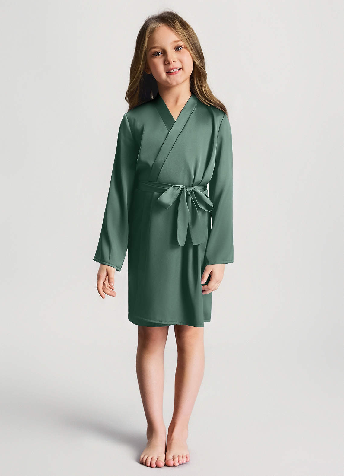Eucalyptus Girls Satin Robe Robes | Azazie