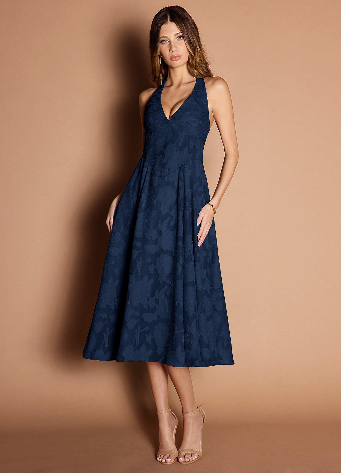 Soraya Navy Midi Dress Ready to Ship | Azazie