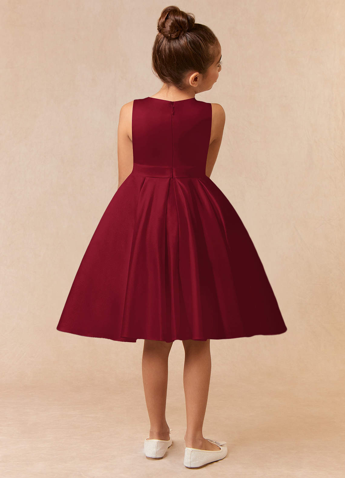 Azazie Coco Burgundy A Line Bow Matte Satin Dress Azazie CA