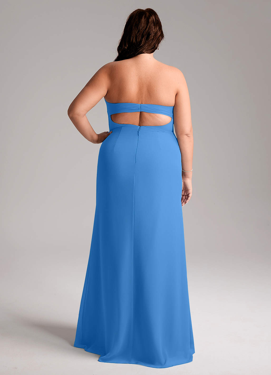 blue jay color dress Azazie Charlize