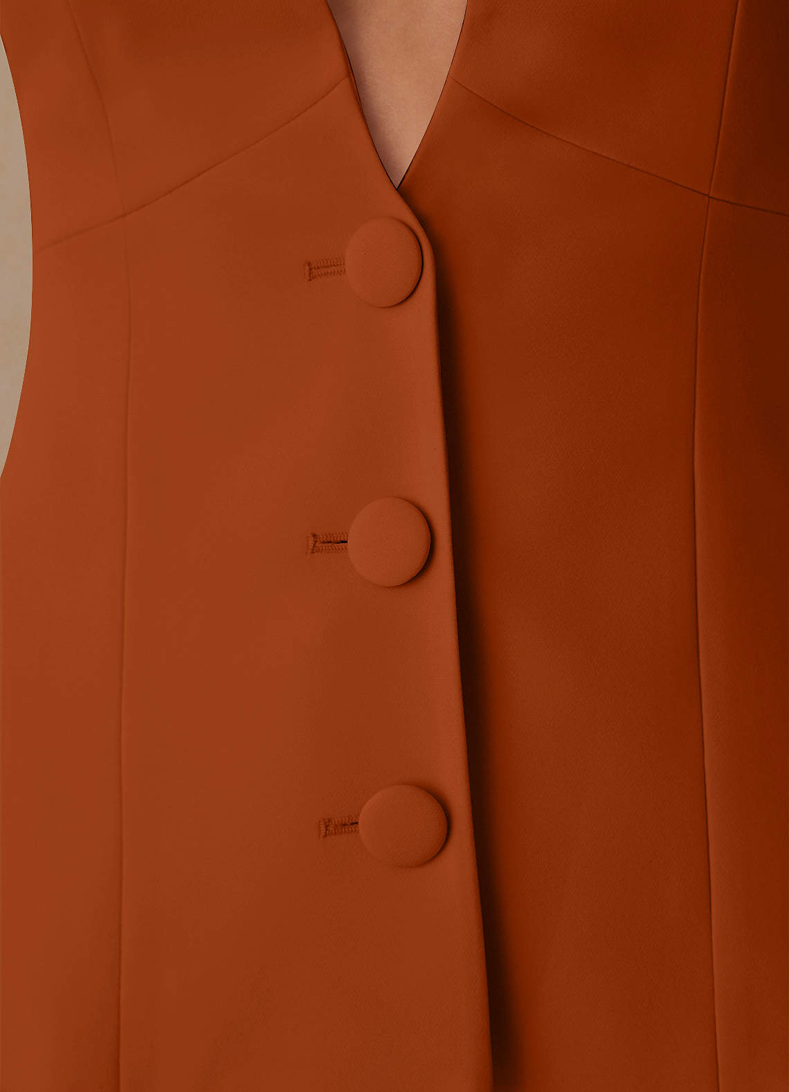 front Elara Burnt Orange Refined Weave Tailored Blazer