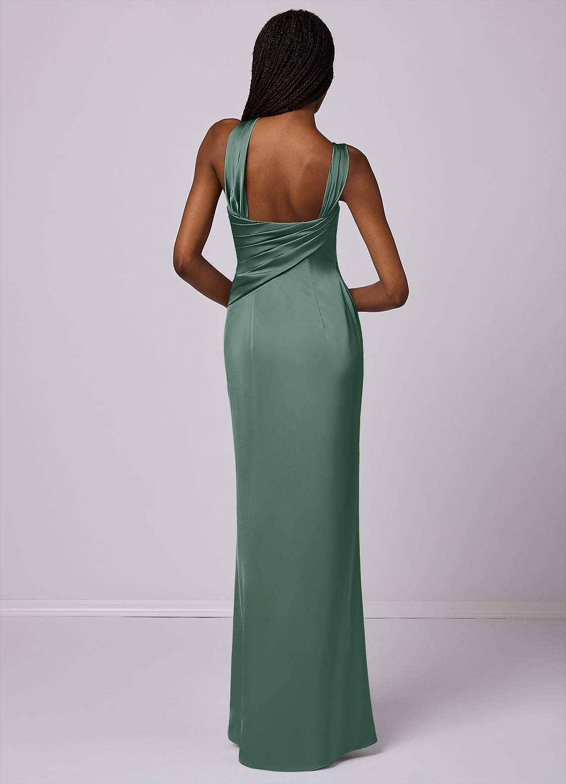 Barbie ♥ Azazie Bridesmaid Dresses Mermaid One Shoulder Stretch Satin Floor-Length Dress image1