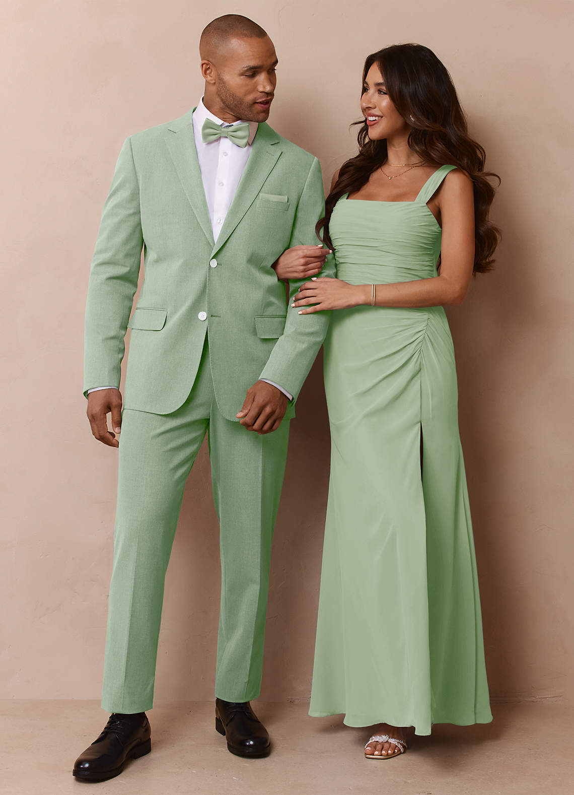 front James Dusty Sage Structured Stretch Suit Jacket