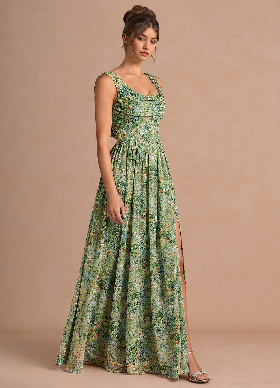 Aurore Green Floral Maxi Dress image2