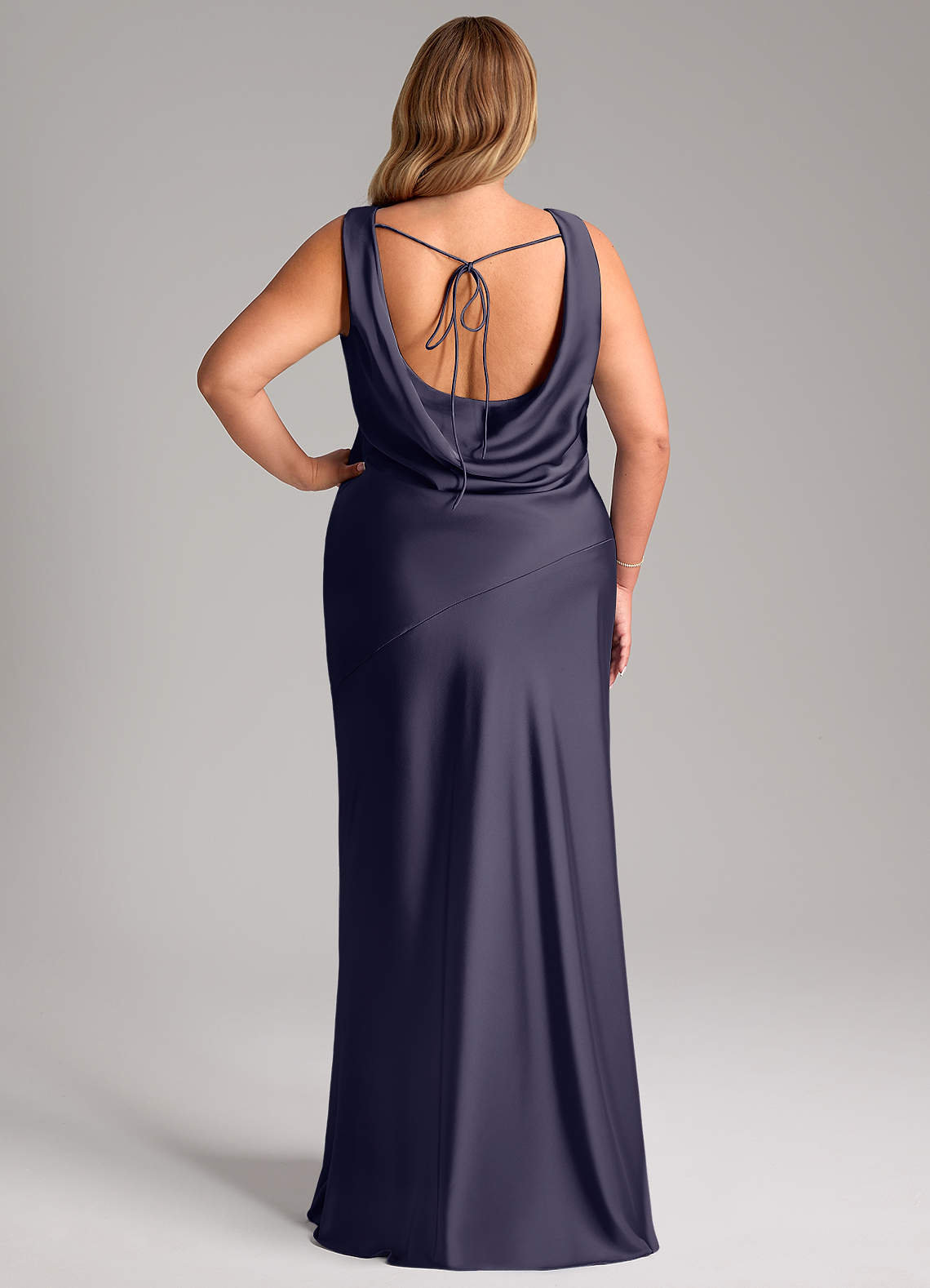 Azazie Rylina Bridesmaid Dresses Stormy Mermaid Stretch Satin Dress image7