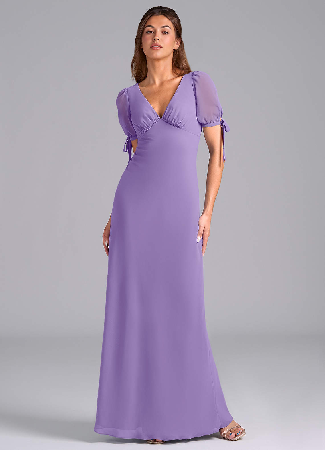 Azazie Pheby Bridesmaid Dresses Tahiti A-Line Pleated Chiffon Dress image1