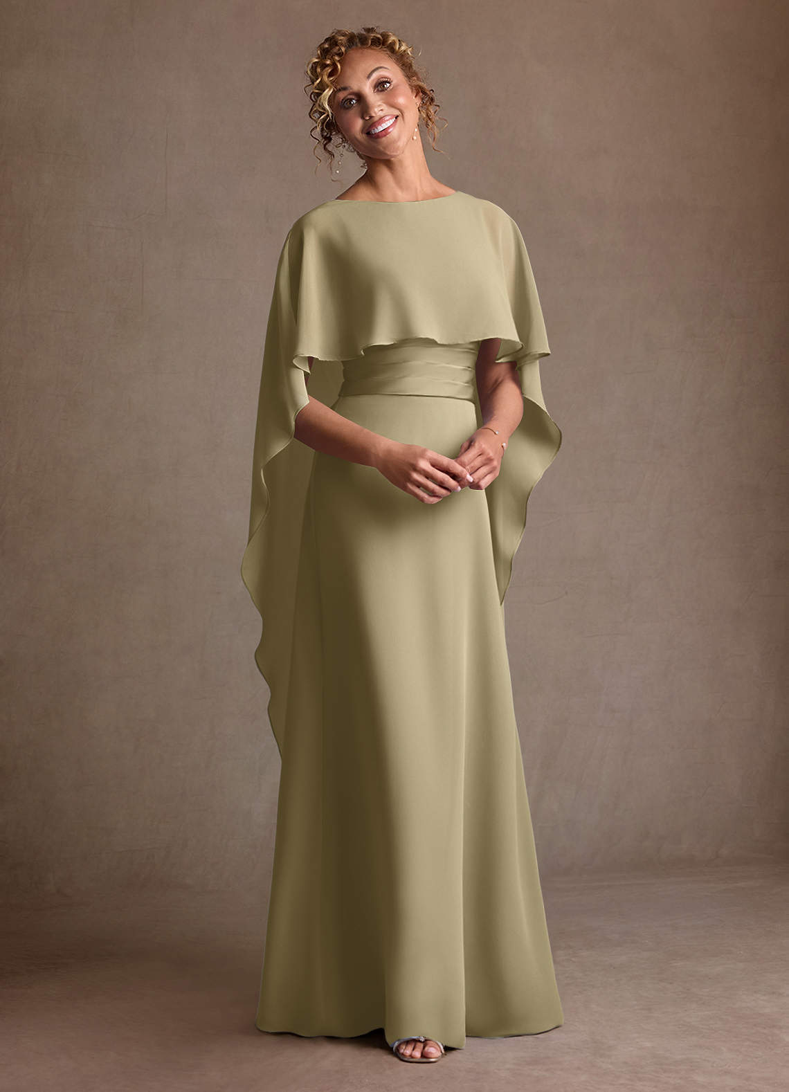 Azazie Marilla Mother of the Bride Dresses Moss Green A-Line Pleated Chiffon Dress image5