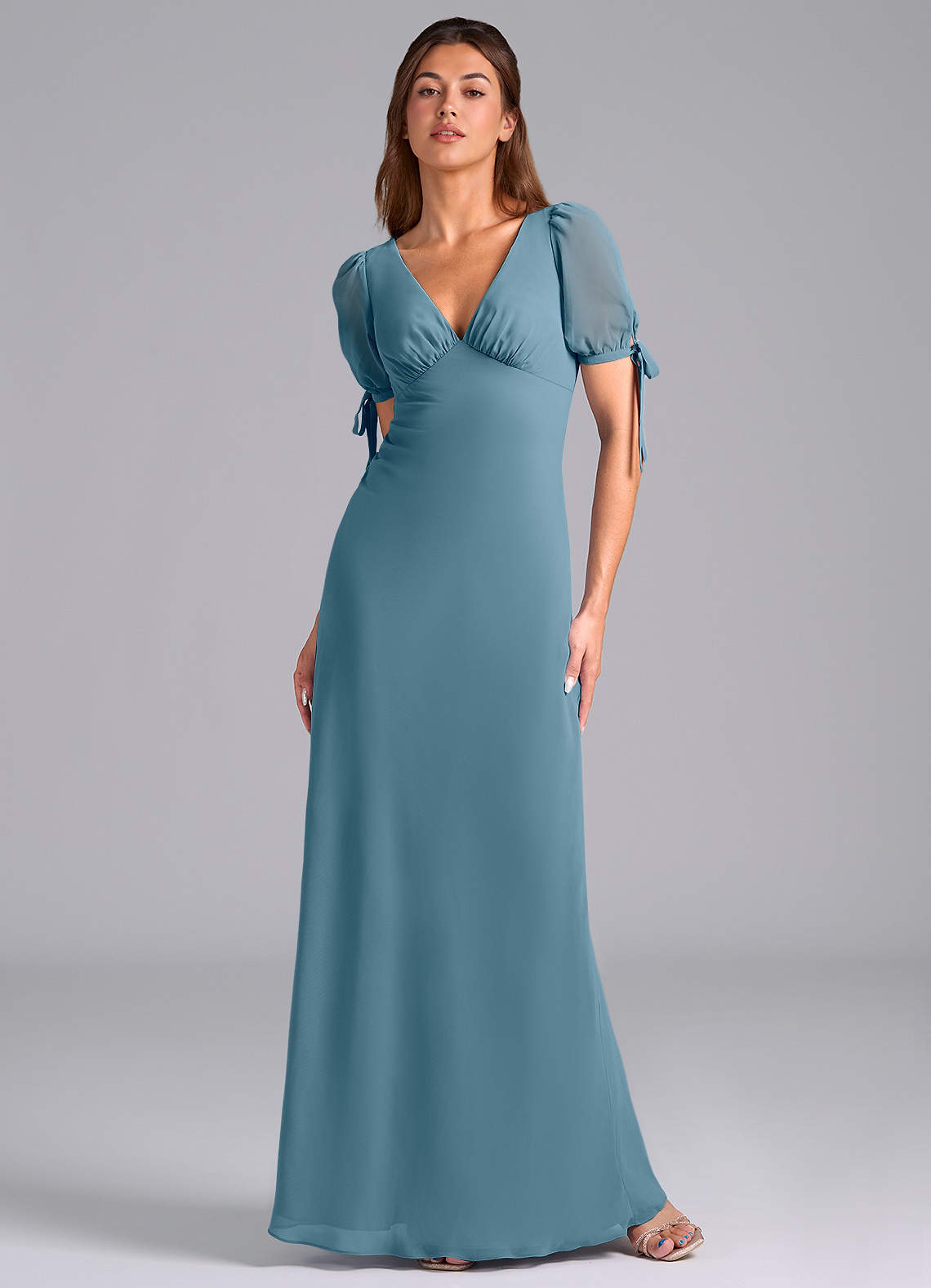 Azazie Pheby Bridesmaid Dresses Bermuda A-Line Pleated Chiffon Dress image1