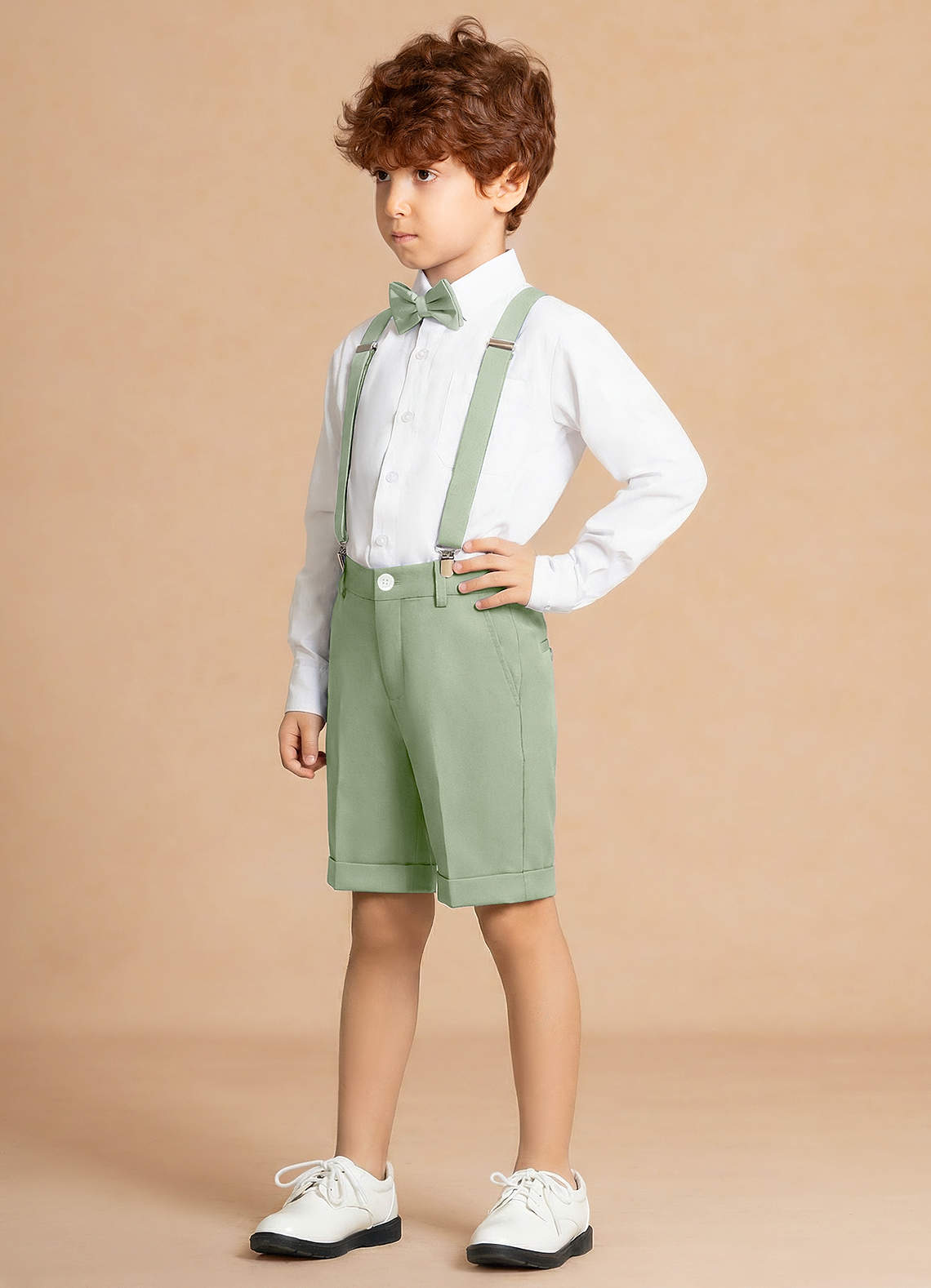 front Finn Dusty Sage Boy 4-Piece Shorts Suit
