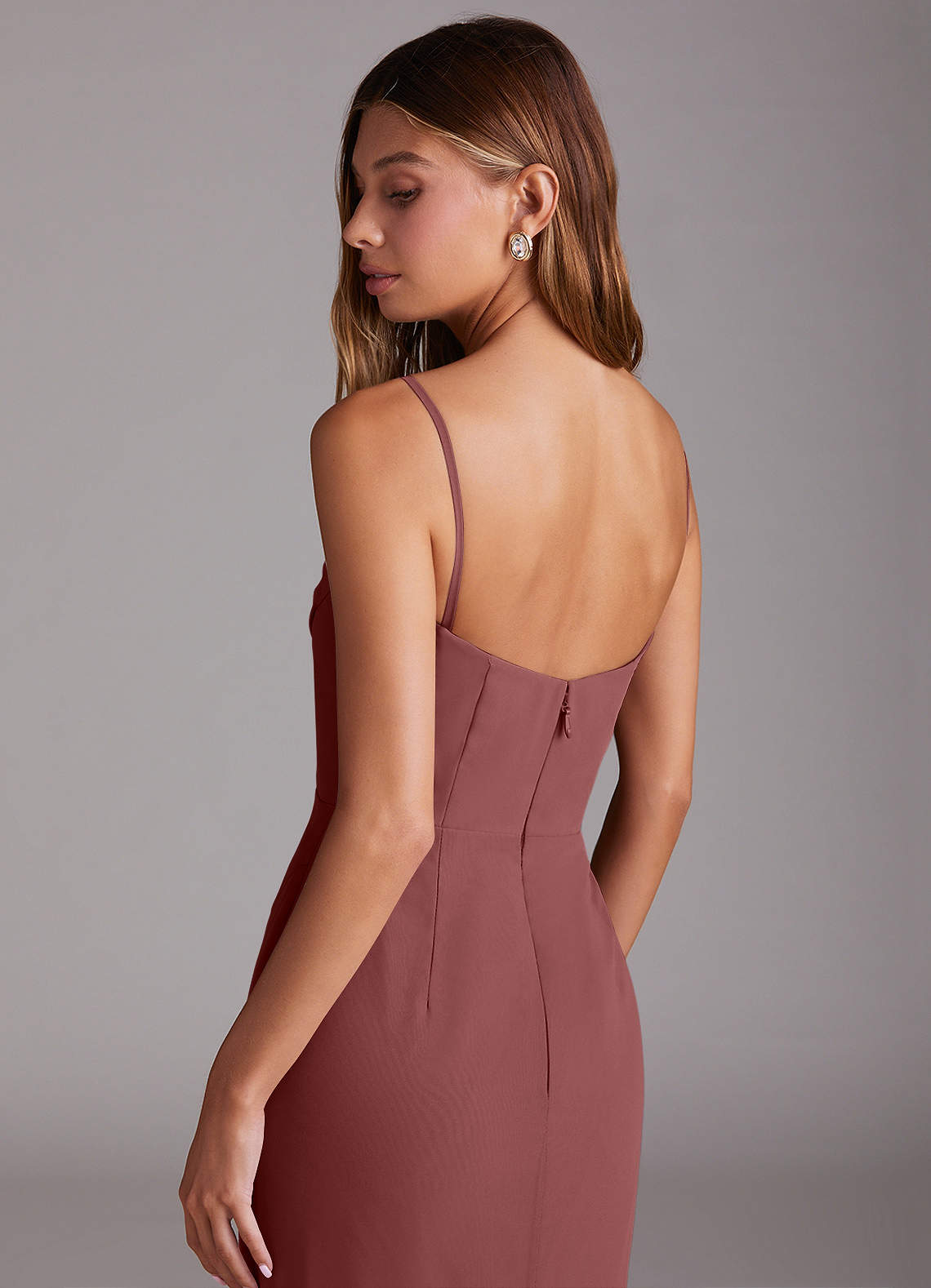 Azazie Saige Bridesmaid Dresses Amethyst A-Line Off the Shoulder Chiffon Convertible Dress image8