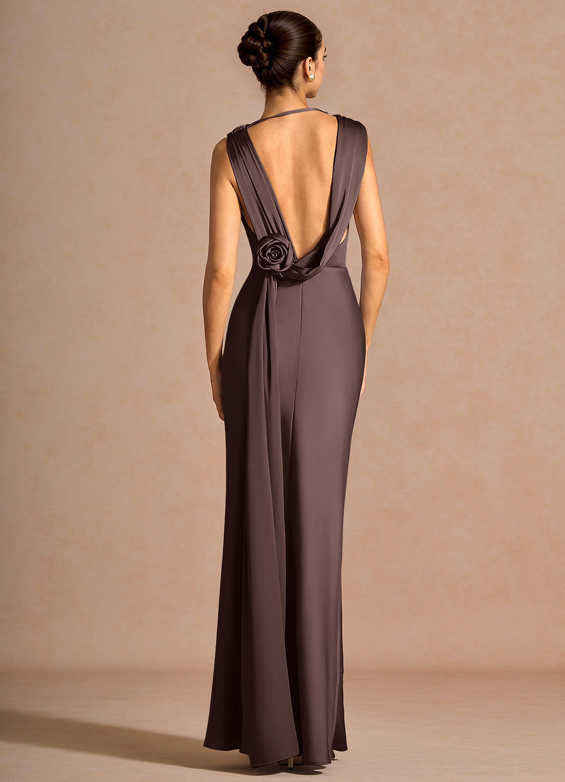 truffle bridesmaid dresses Six Stories Women's One Shoulder Chiffon Bridesmaid Dress
