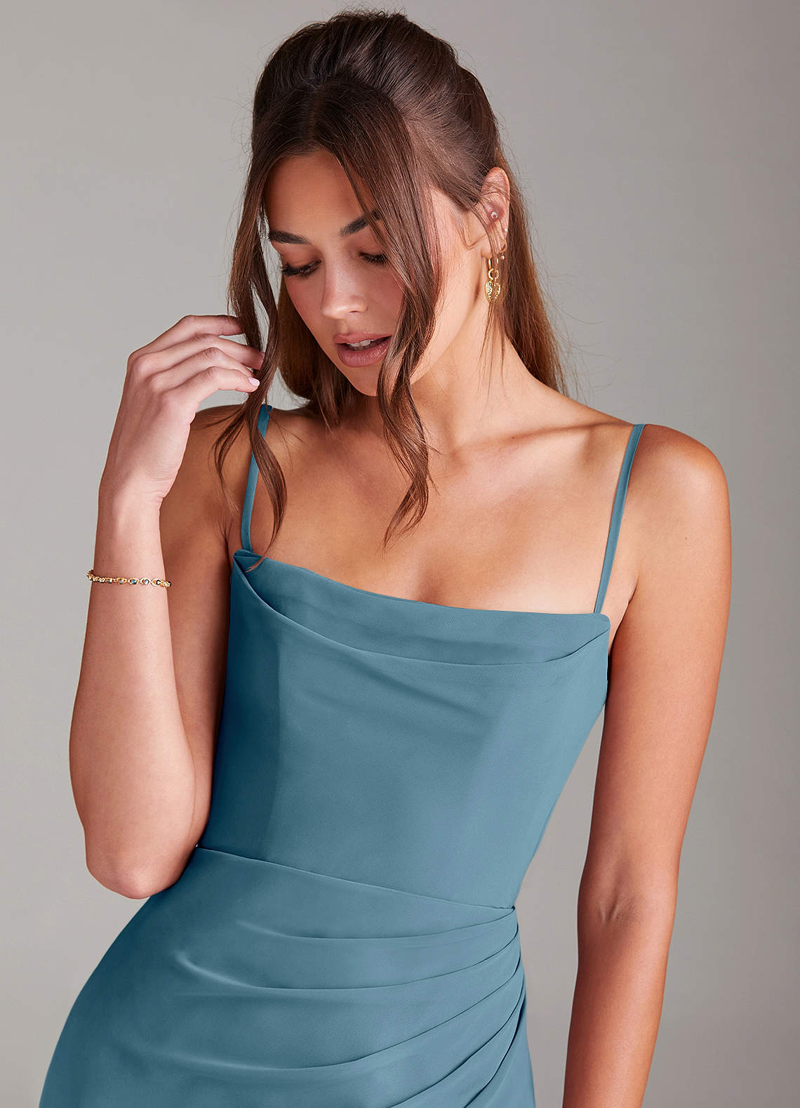 Azazie Leonis Bridesmaid Dresses Bermuda Sheath Strapless Chiffon Convertible Dress image1