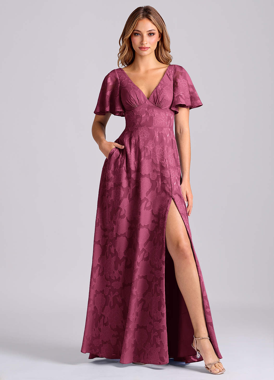 mulberry pink dress Olivia Gown