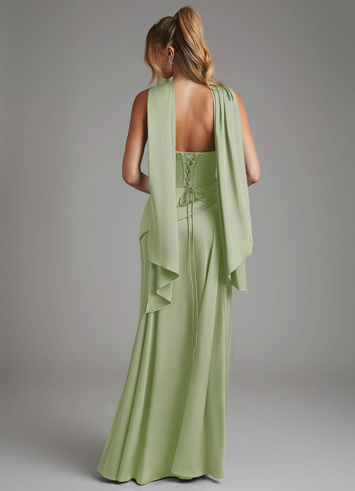 sage green corset bridesmaid dresses Azazie A-Line Strapless Floor-Length Stretch Satin girls-dresses and elegant evening celebrations Sleeves:With Detachable Sleeves Ballbella Modern Black Wedding