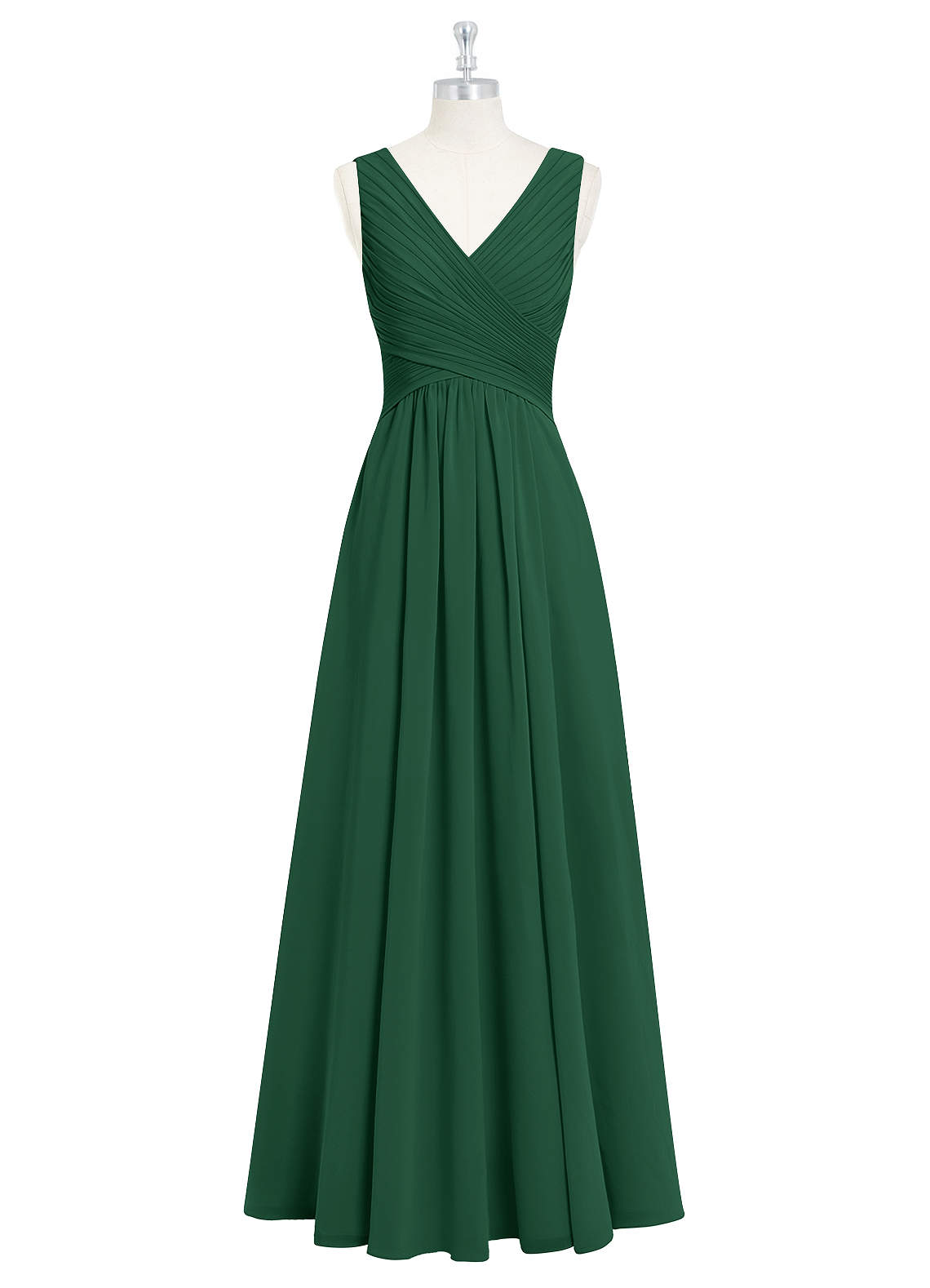 Verde Oscuro Gasa Azazie Flora Vestidos Invitada Boda | Azazie ES