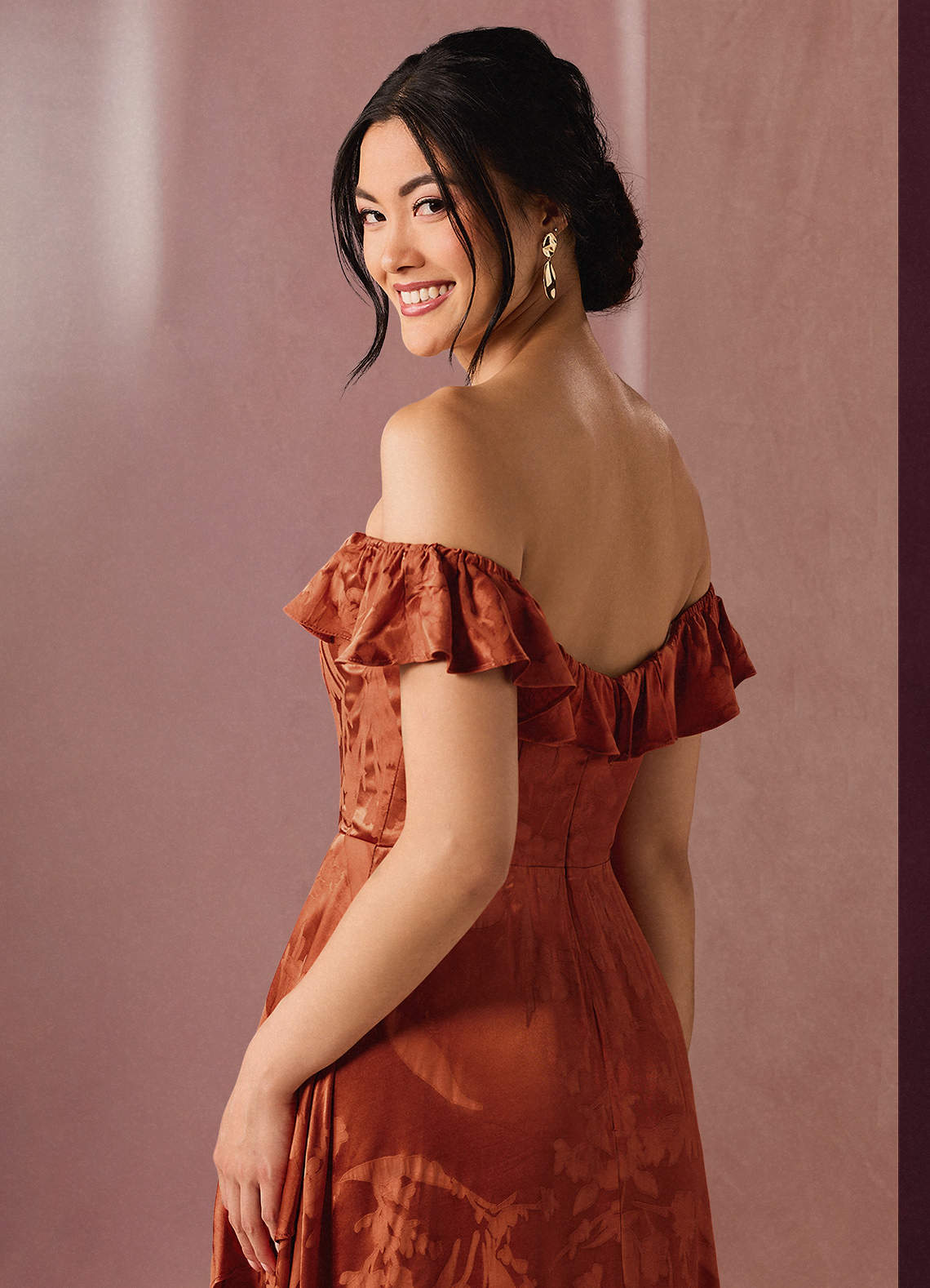 Isabella Rust Maxi Dress Ready to Ship | Azazie CA