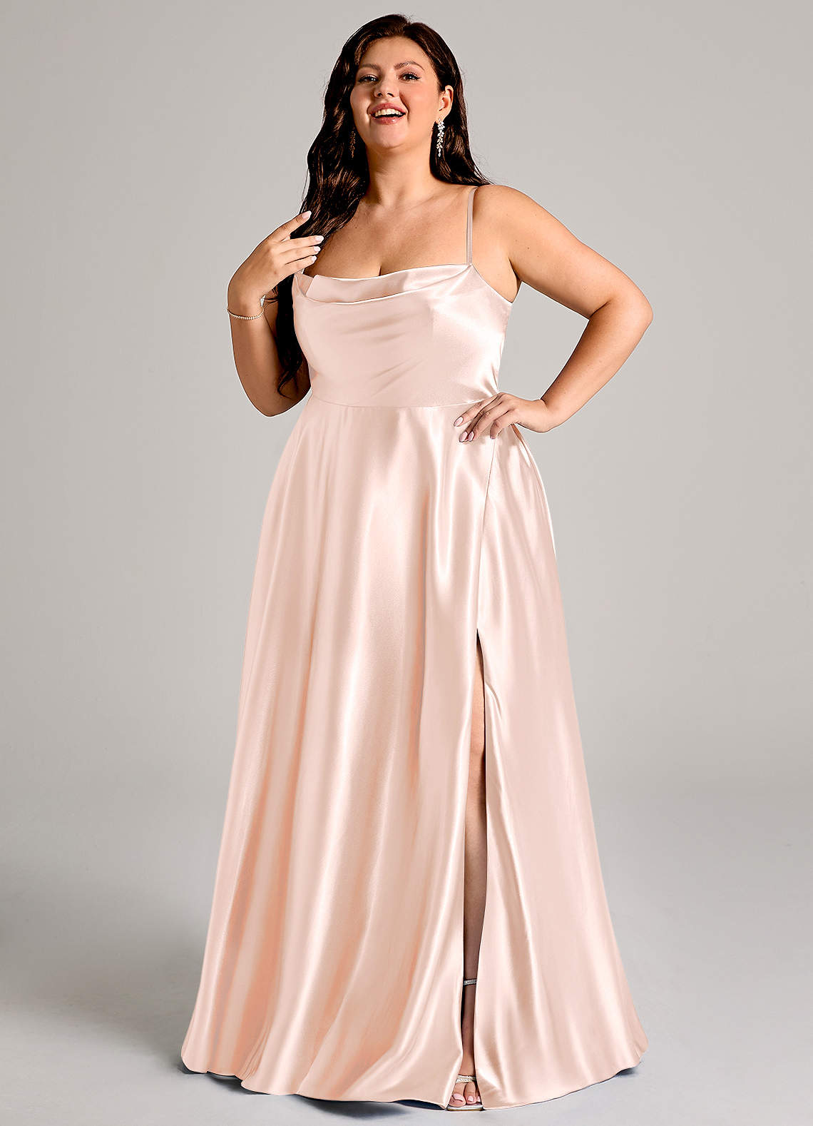 pink and gold short dress Rose Gold Sequined Short Dress With Long Sleeves main image 0