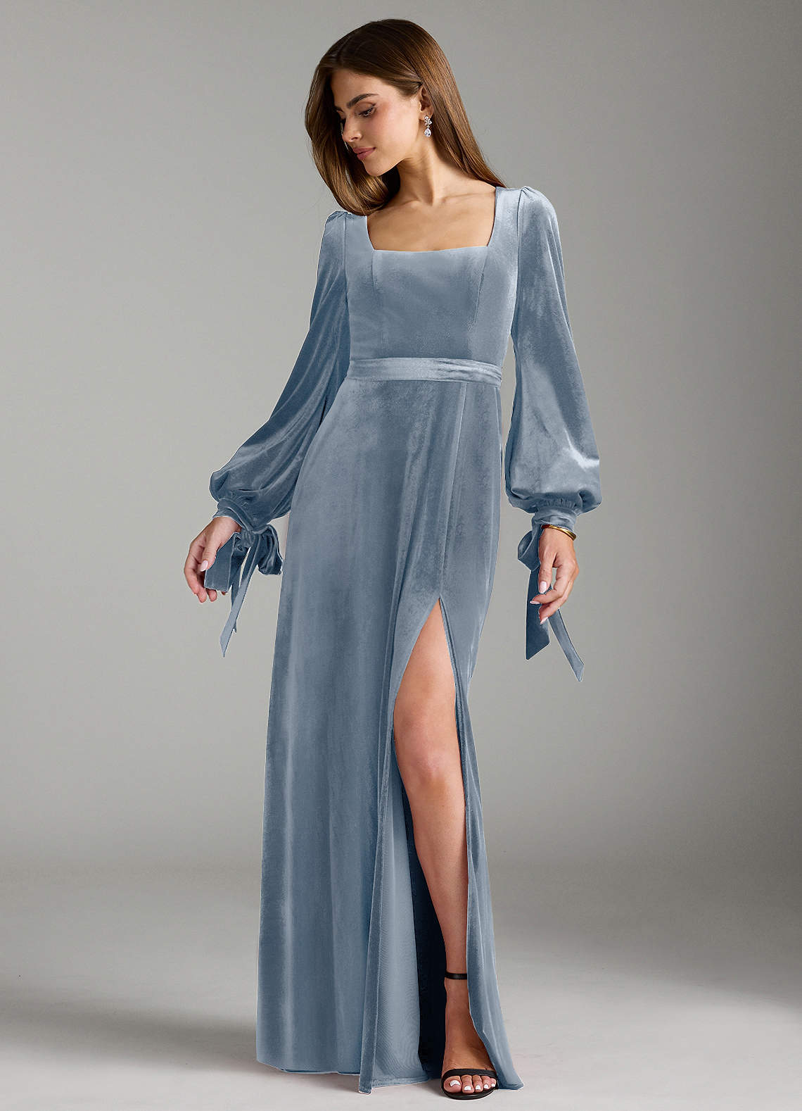 long sleeve velvet dress blue RANI OFF SHOULDER Arelia's Dream Fully lined BEST DRESSED VELVET MINI DRESS