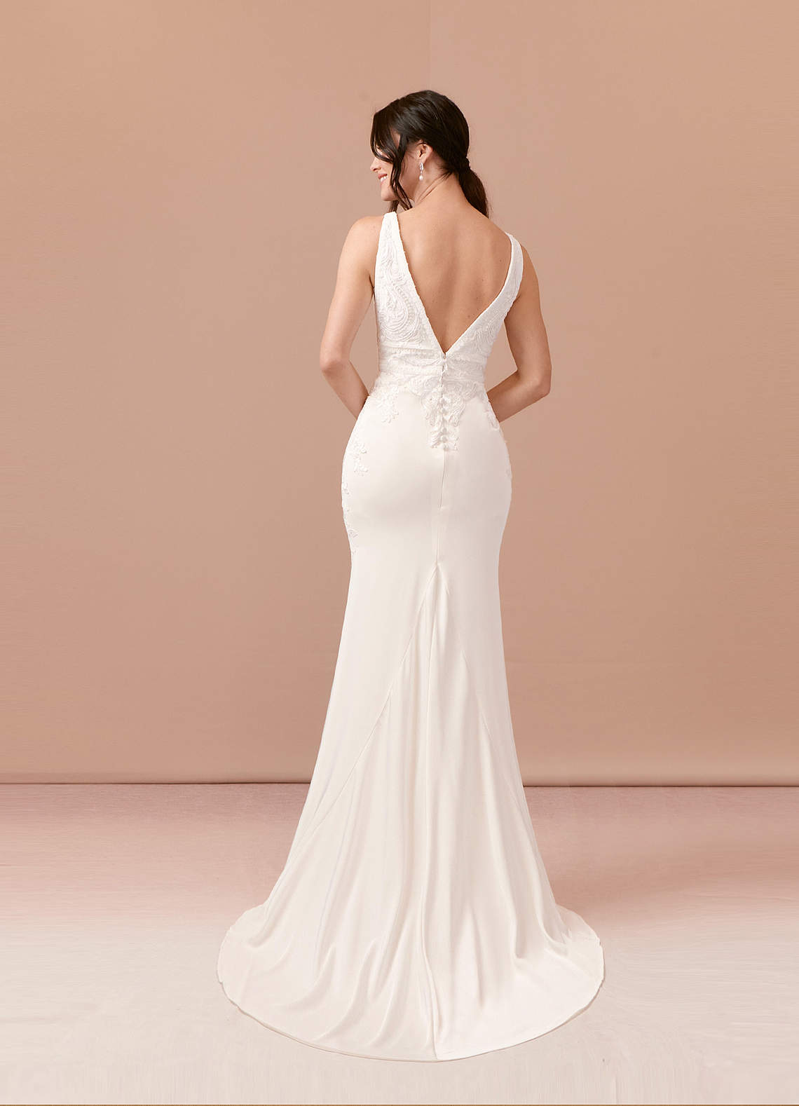 Azazie Arbor Wedding Dresses Diamond White Mermaid Lace Satin Dress image1