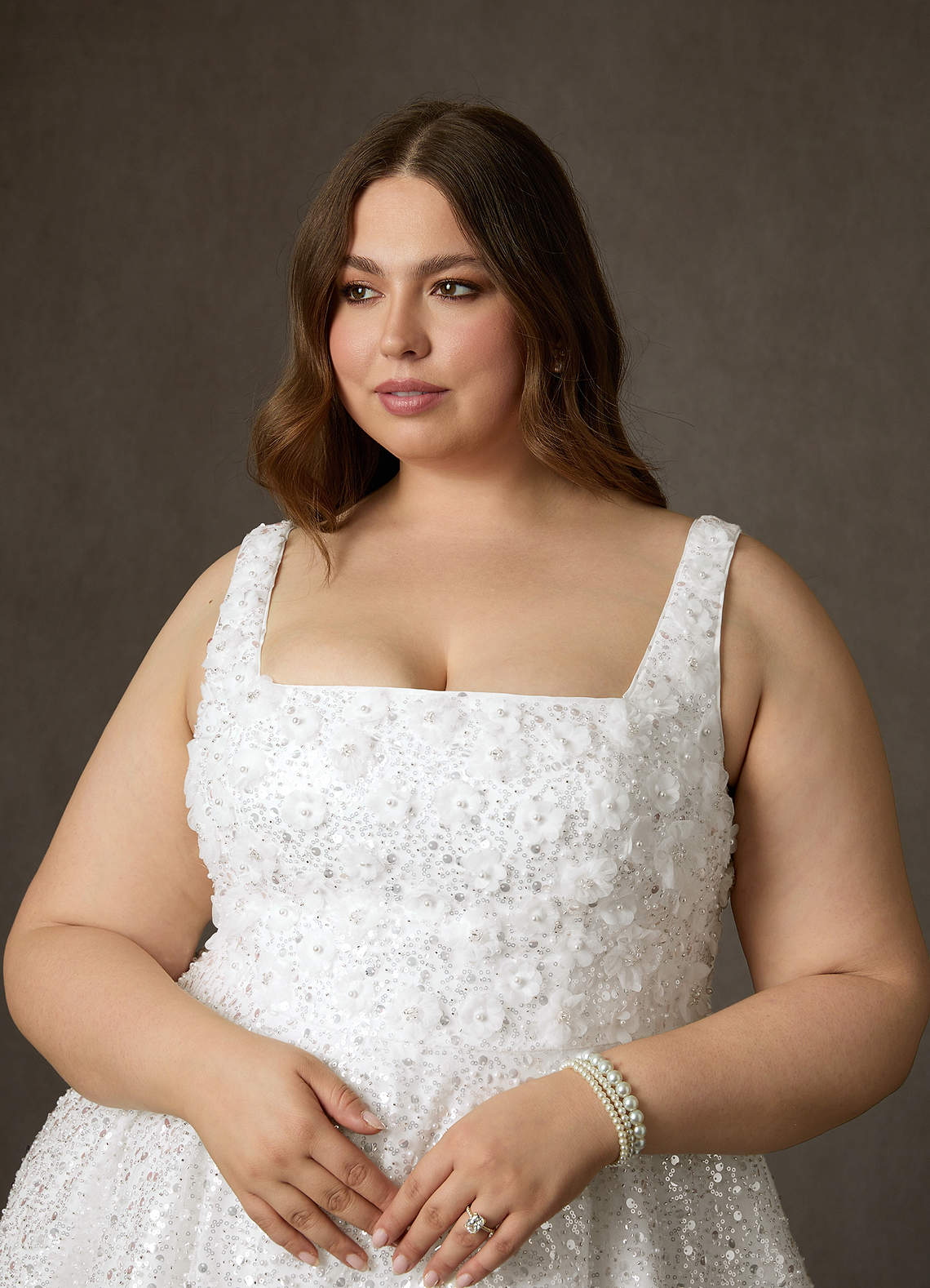 Azazie Kristi Wedding Dresses Diamond White A-Line with Pockets Beading Dress image19