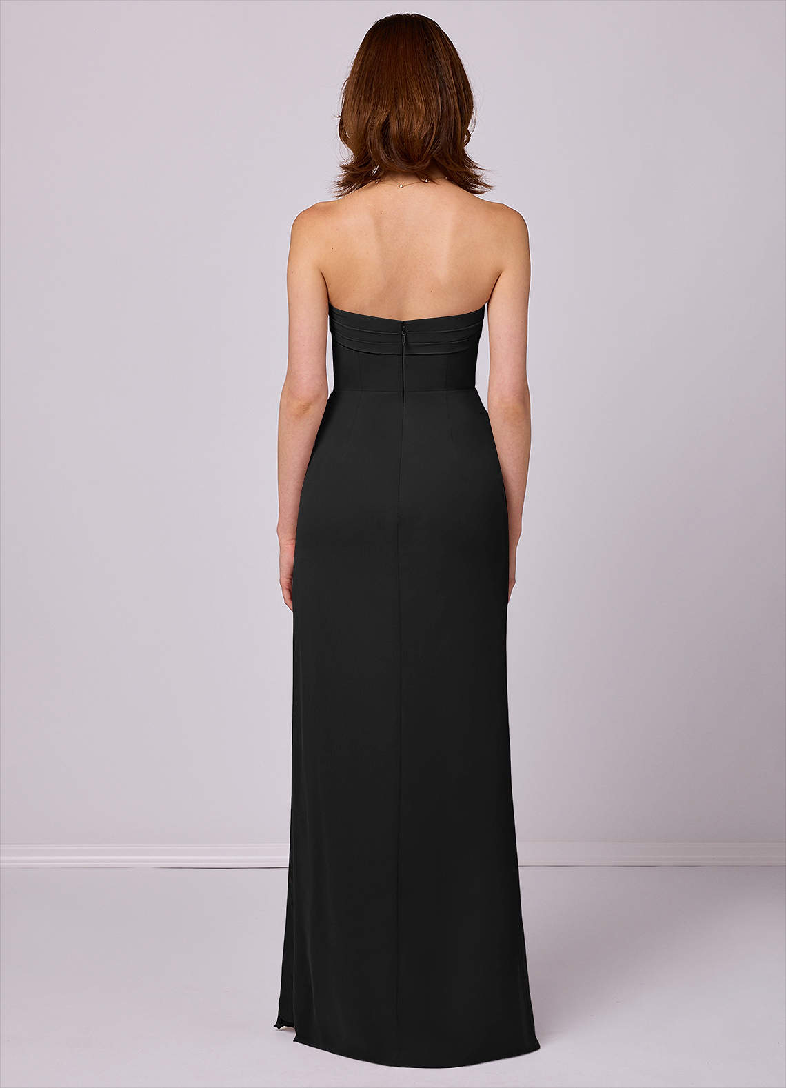 Barbie ♥ Azazie Bridesmaid Dresses Black Sheath Strapless Chiffon Convertible Dress image4