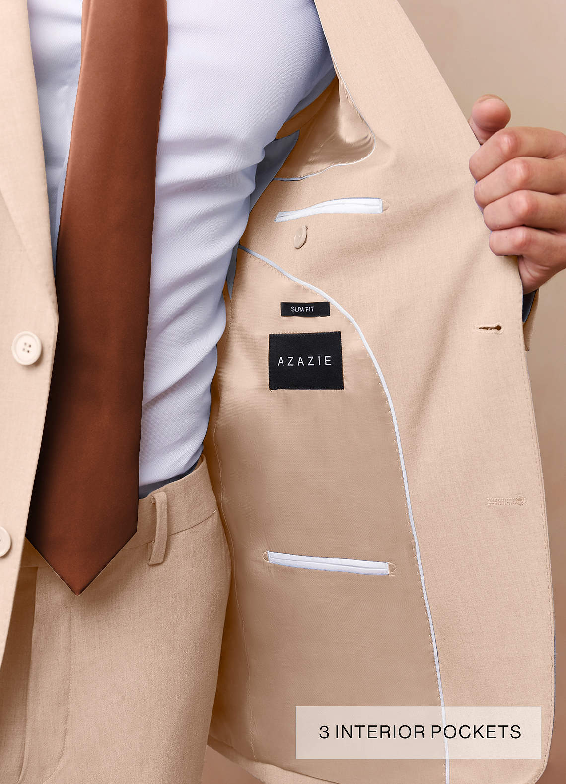 front Savile Tan Wool Blend Suit