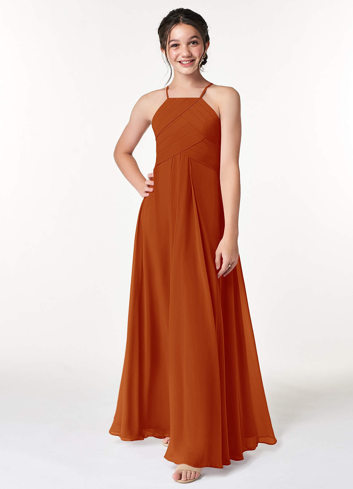 Paprika Azazie Ginger JBD Junior Bridesmaid Dresses Azazie