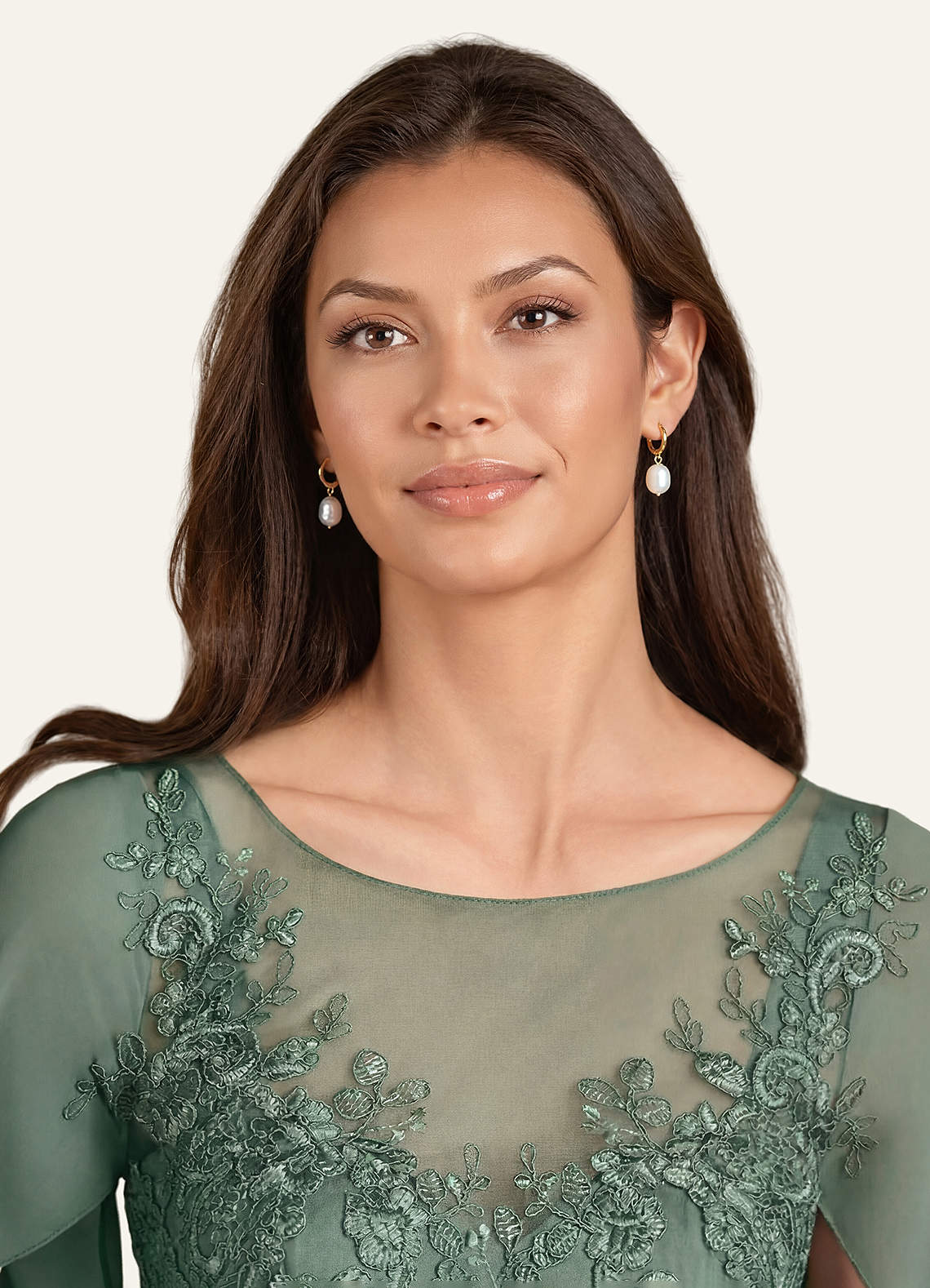 front Golden Pearl Earrings
