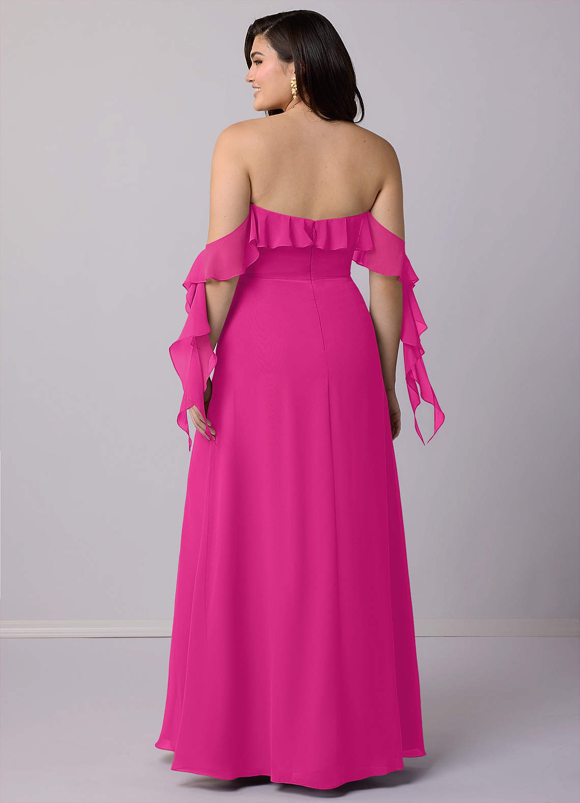Barbie ♥ Azazie Bridesmaid Dresses A-Line Off the Shoulder Chiffon Floor-Length Dress image8