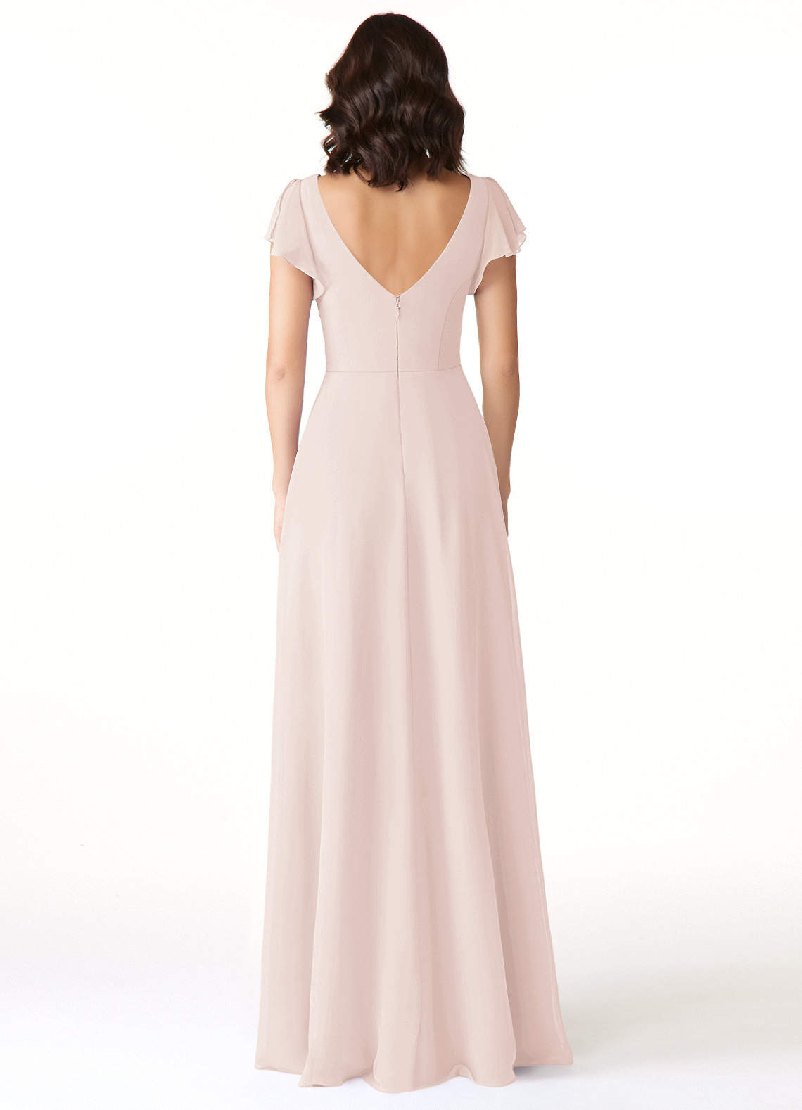 Azazie Omari Vestidos de madrinha de casamento Vestido Pétala De Rosa de Chiffon de Linha A image1