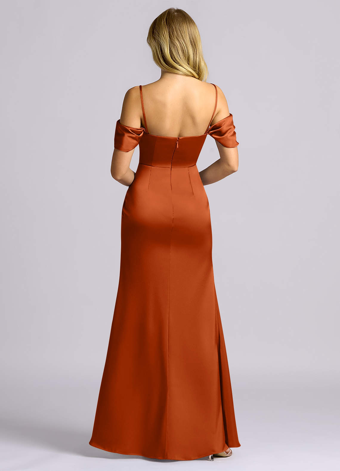 sachin and babi light blue dress Burnt Orange Ruffle Sleeve Backless Chiffon Empire Bridesmaid Dress  NZ  Bridal