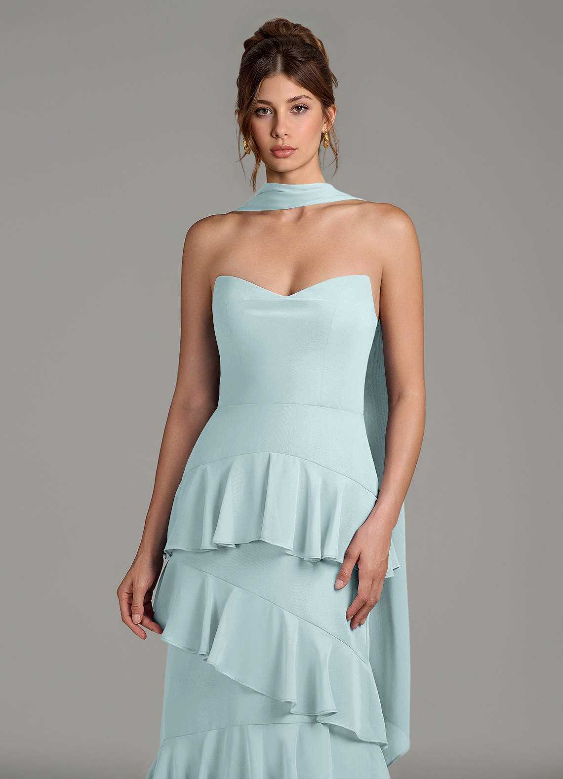 ruched bridesmaid dresses Naeris Timeless One Shoulder Ruched Long Chiffon Bridesmaid Dresses, Dusty Blue