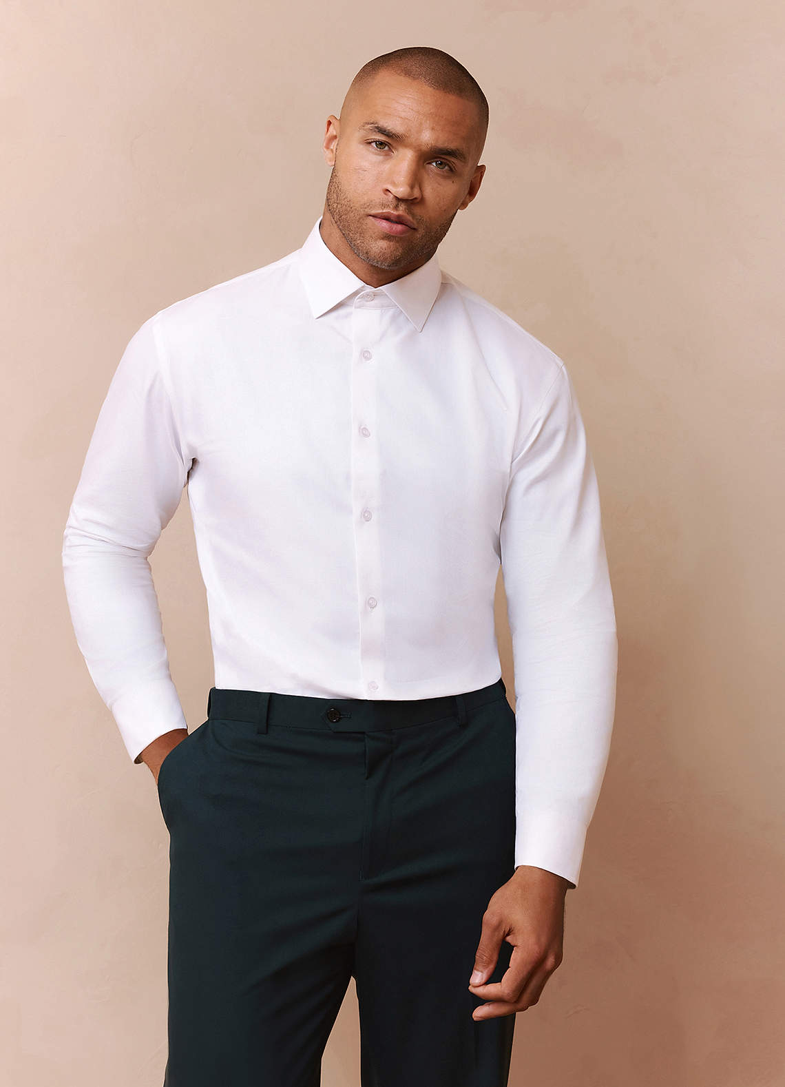 front Jermyn White Non-Iron Dress Shirt