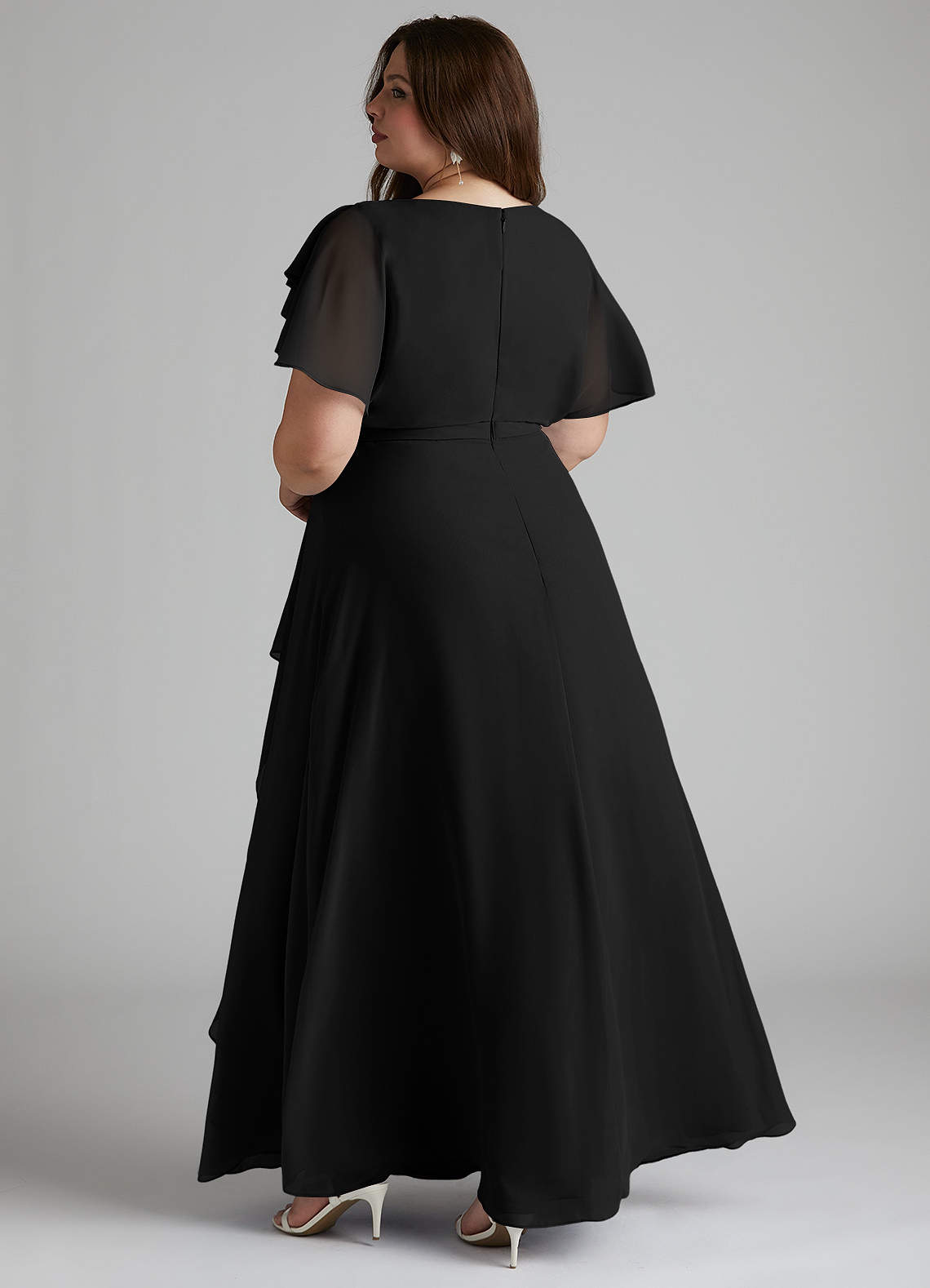 Azazie Aaliyah Modest Bridesmaid Dresses A-Line Scoop Pleated Chiffon Floor-Length Dress image8