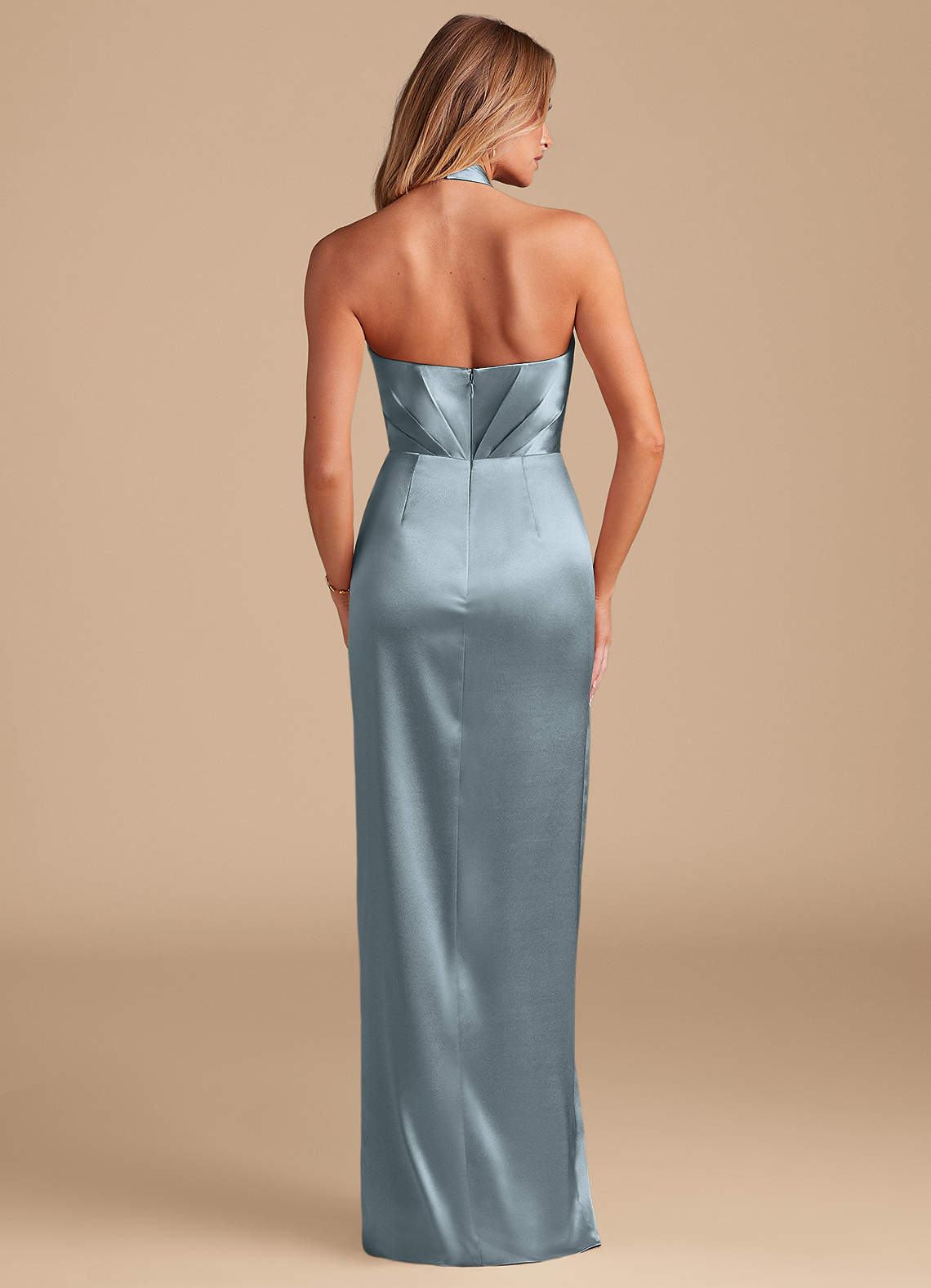 chinese dress ladies Baltic Born Womens Vara Satin Maxi Wrap Dress | Dusty Blue main image 1