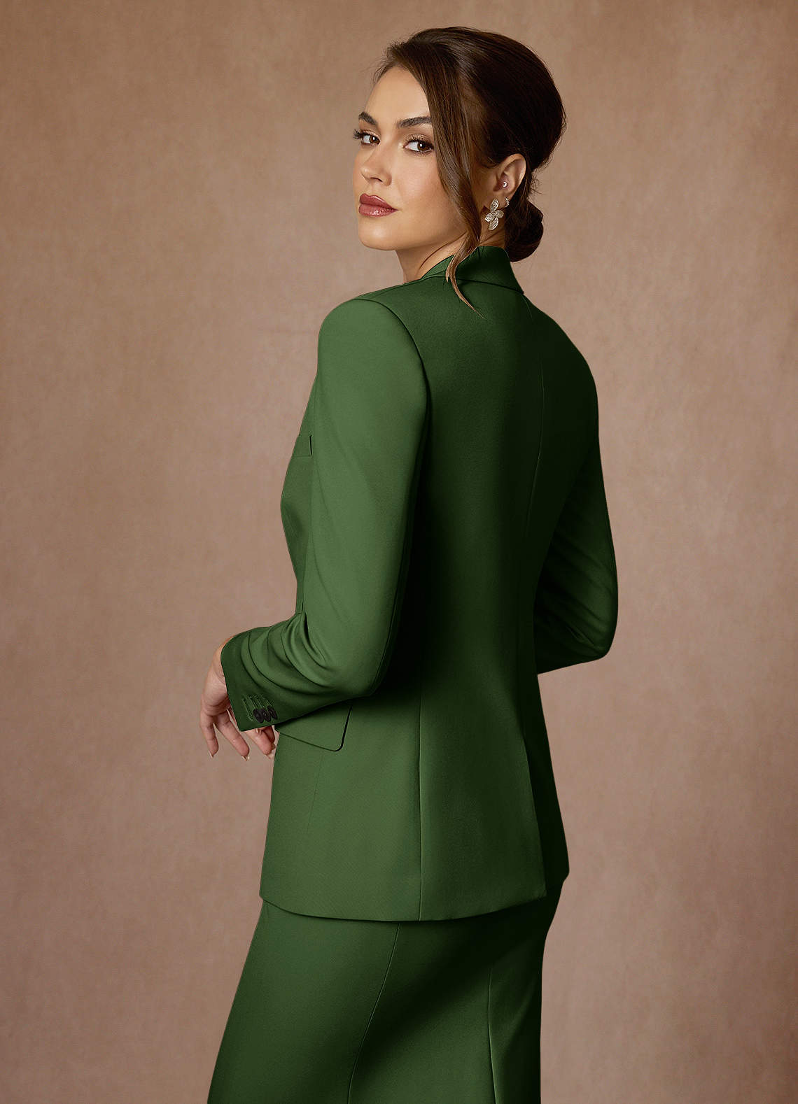 front Kennedy Olive Structured Stretch Dress