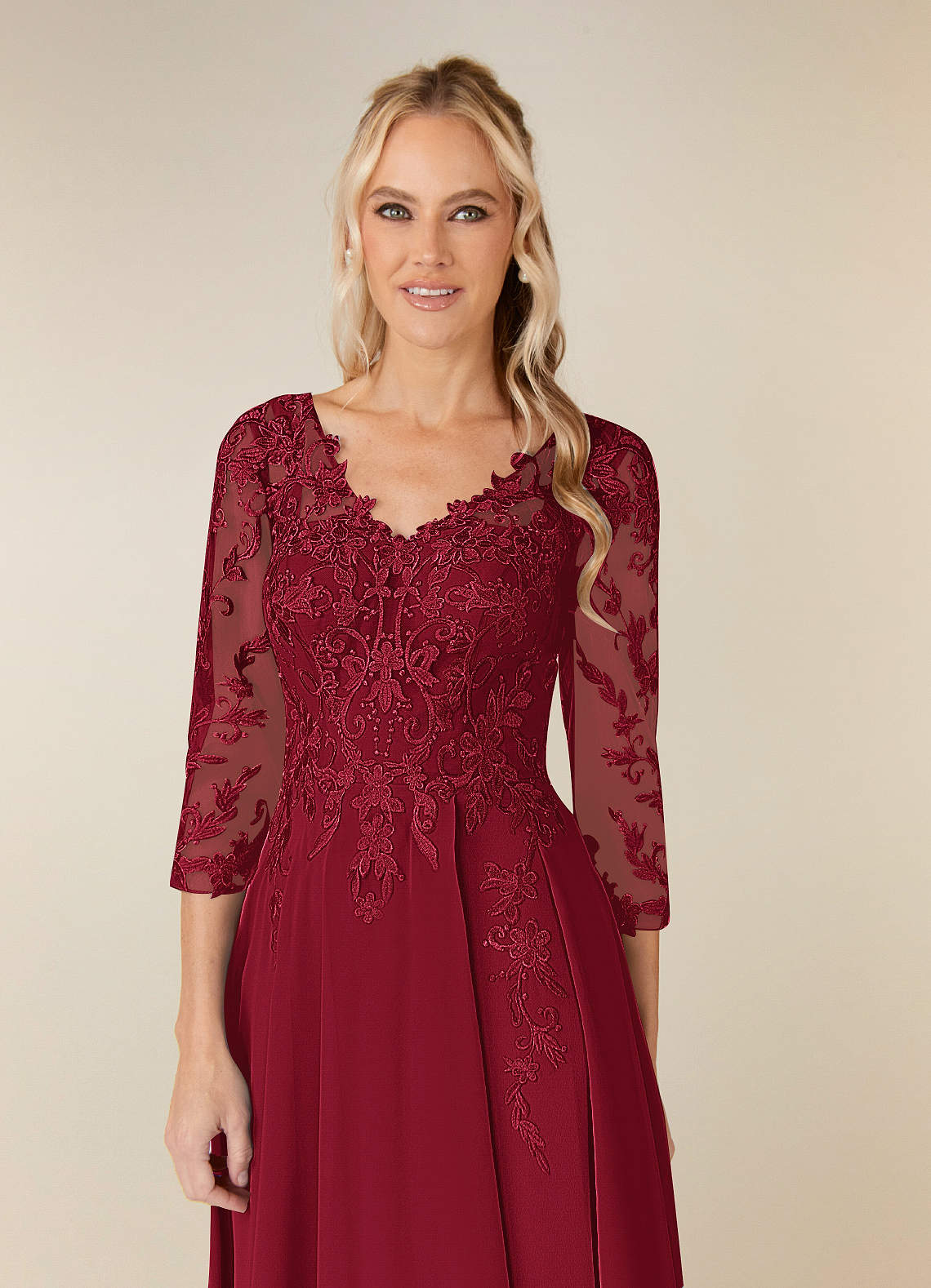 chinese dress ladies Women's Burgundy Maxi Velvet Dress Long Sleeve Lace V Neck Empire Waist  Ruffle A-Line Flowy Maxi Dress at Amazon Women's Clothing store main image 1