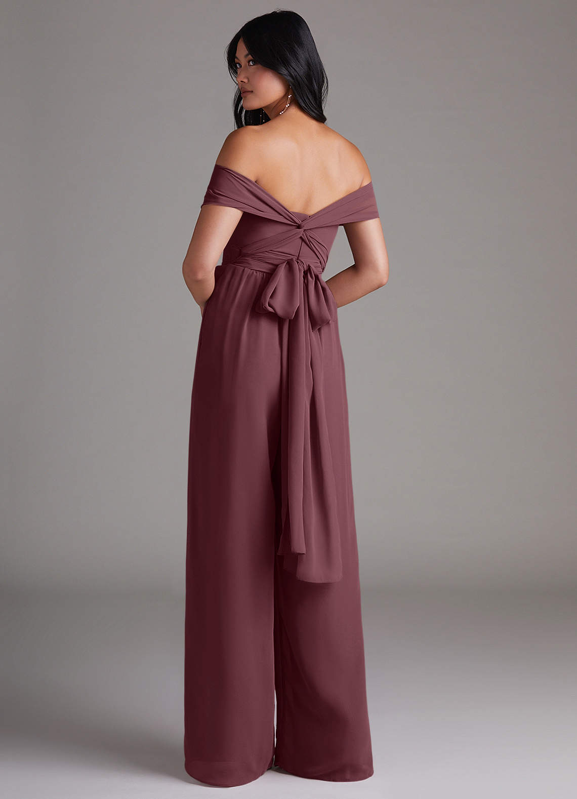 Azazie Lamara Ready to Ship Sangria Chiffon Bridesmaid Dresses
