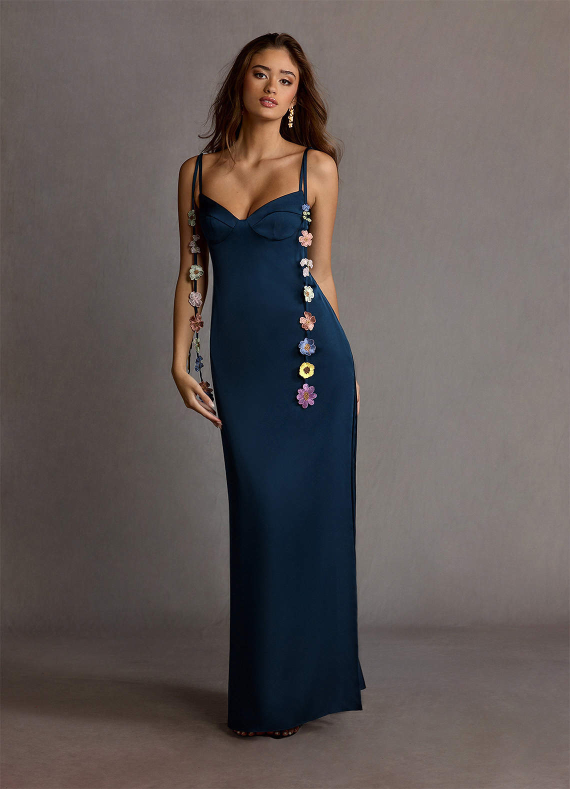 Lorelei Azul Marino Multicolor Vestido largo floral image1