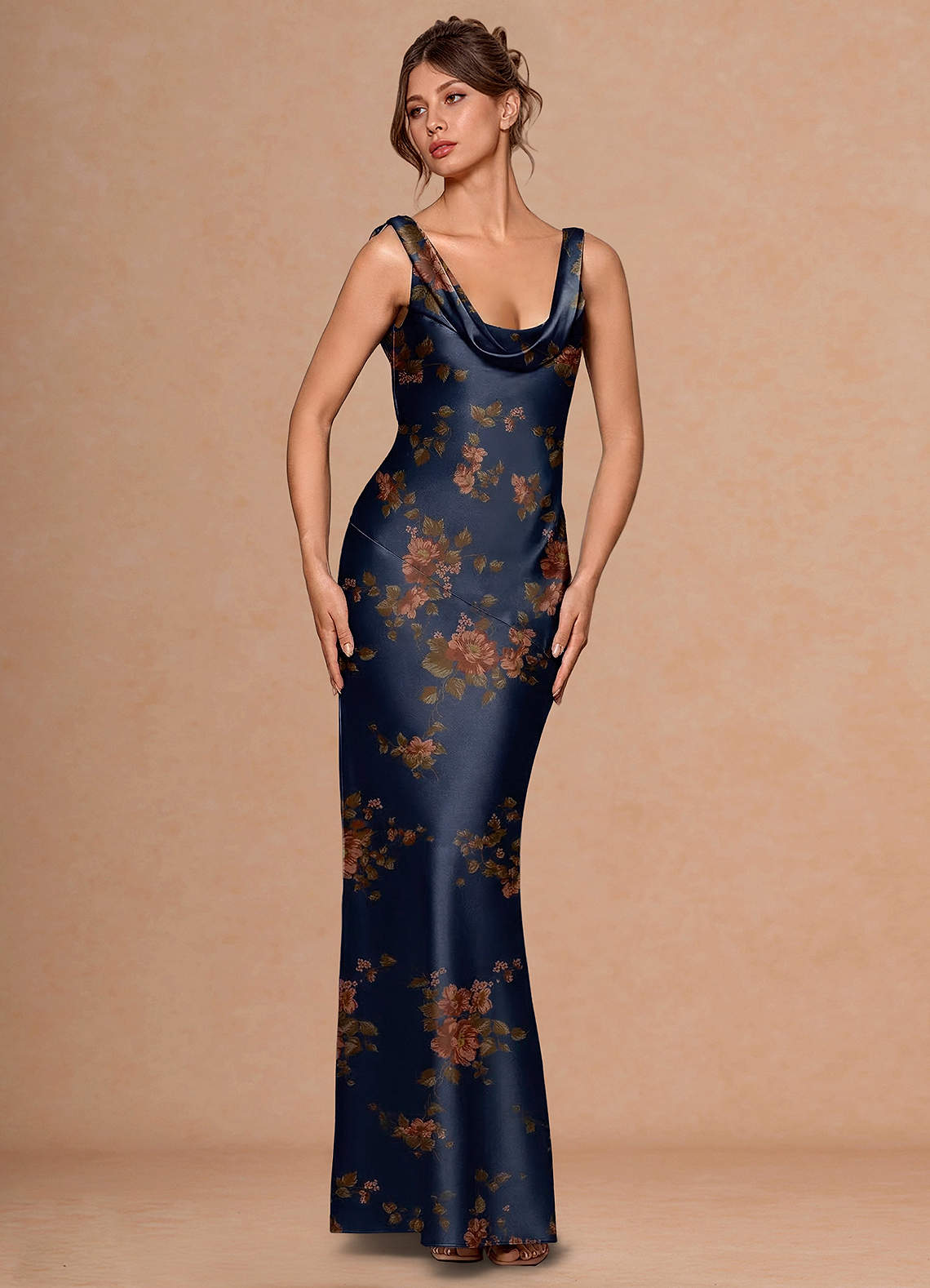 vintage navy bridesmaid dresses Dark Navy Satin Bridesmaid Dress with Sleeveless - Navy Blue Bridesmaid Dresses with V-Neck - Multiple Color