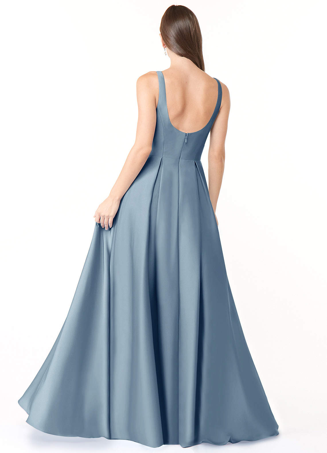 Dusty Blue Azazie Neve Bridesmaid Dresses | Azazie