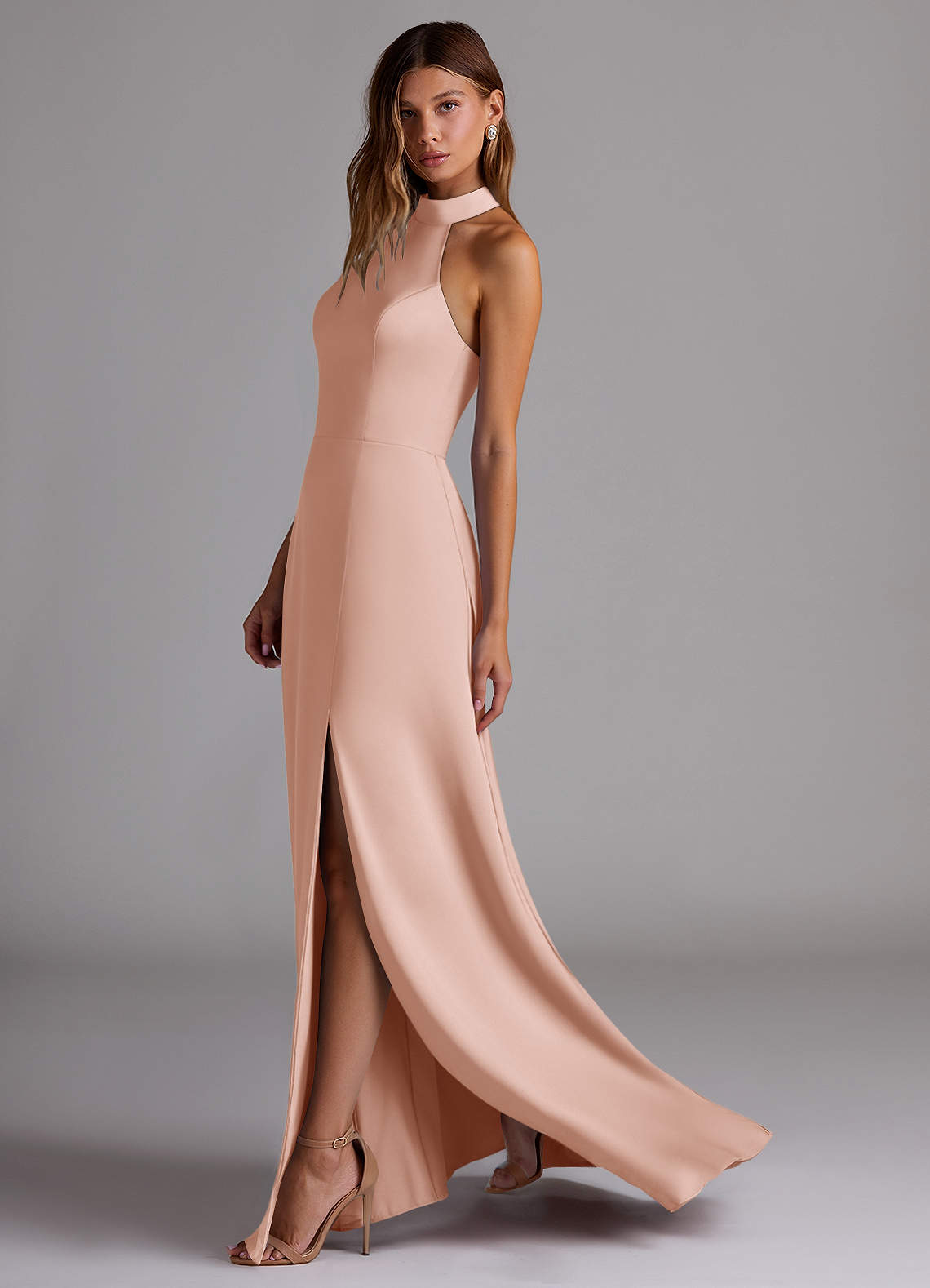 slim fit dress slacks Mac Duggal Women's Embellished Mesh V Neck Short Sleeve Gown main image 1