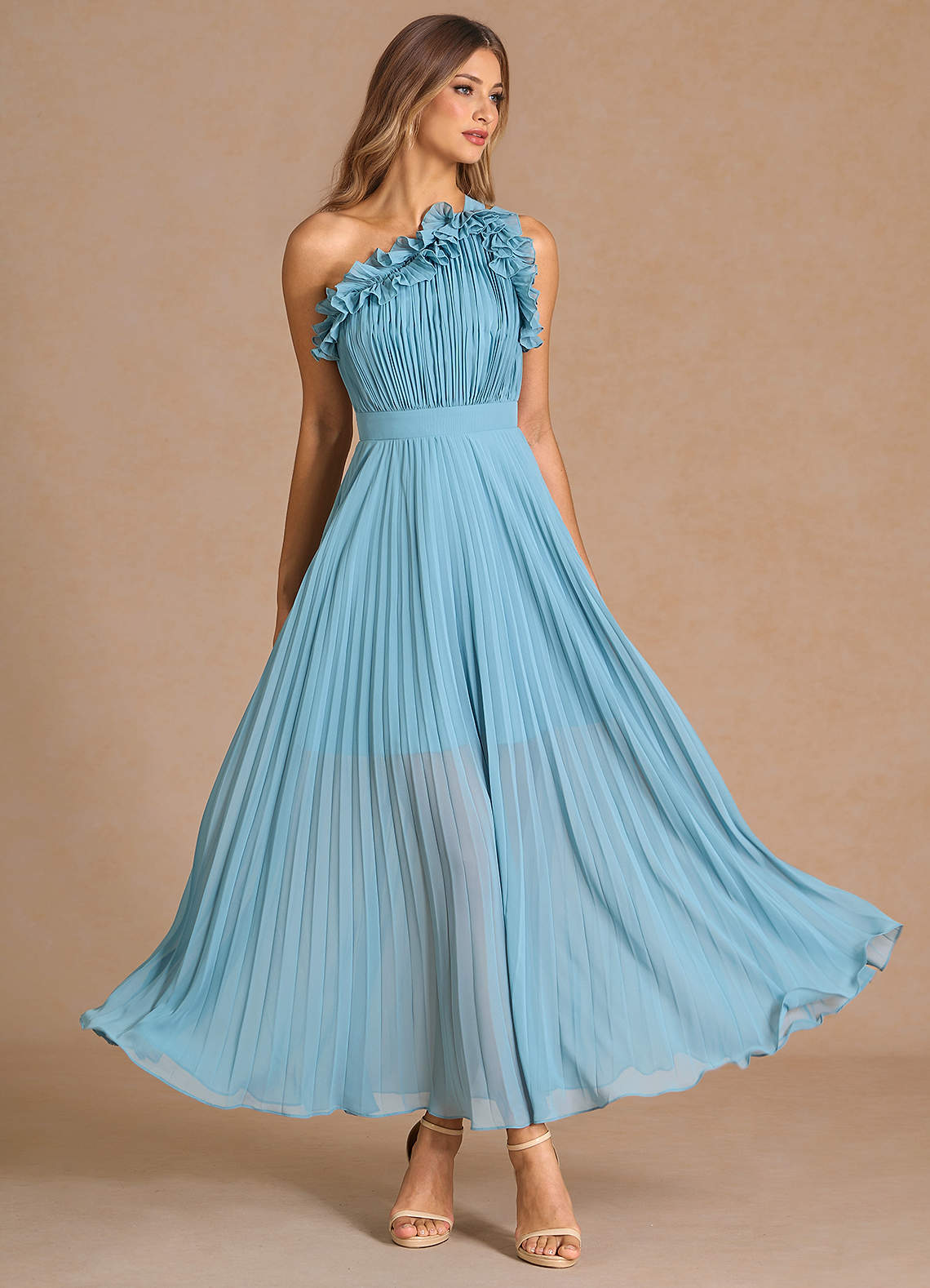 coast sage green dress Coast Cotton Ruffle Midi Dress main image 0
