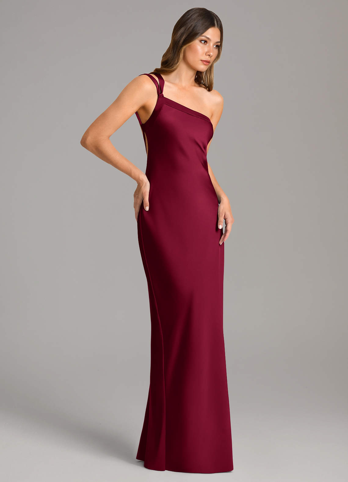 burgundy dress maxi long sleeve Samira Dress - Burgundy