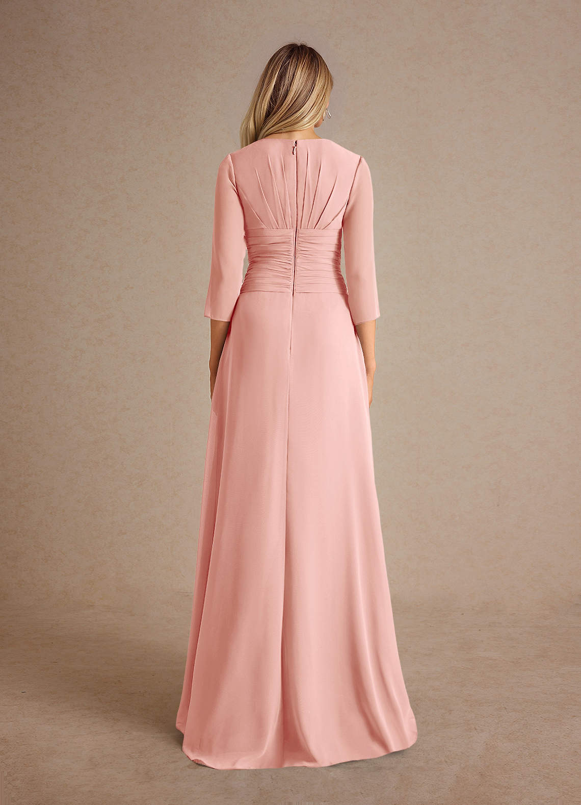 Azazie Mayfield Mother of the Bride Dresses Rosette A-Line Pleated Chiffon Dress image2