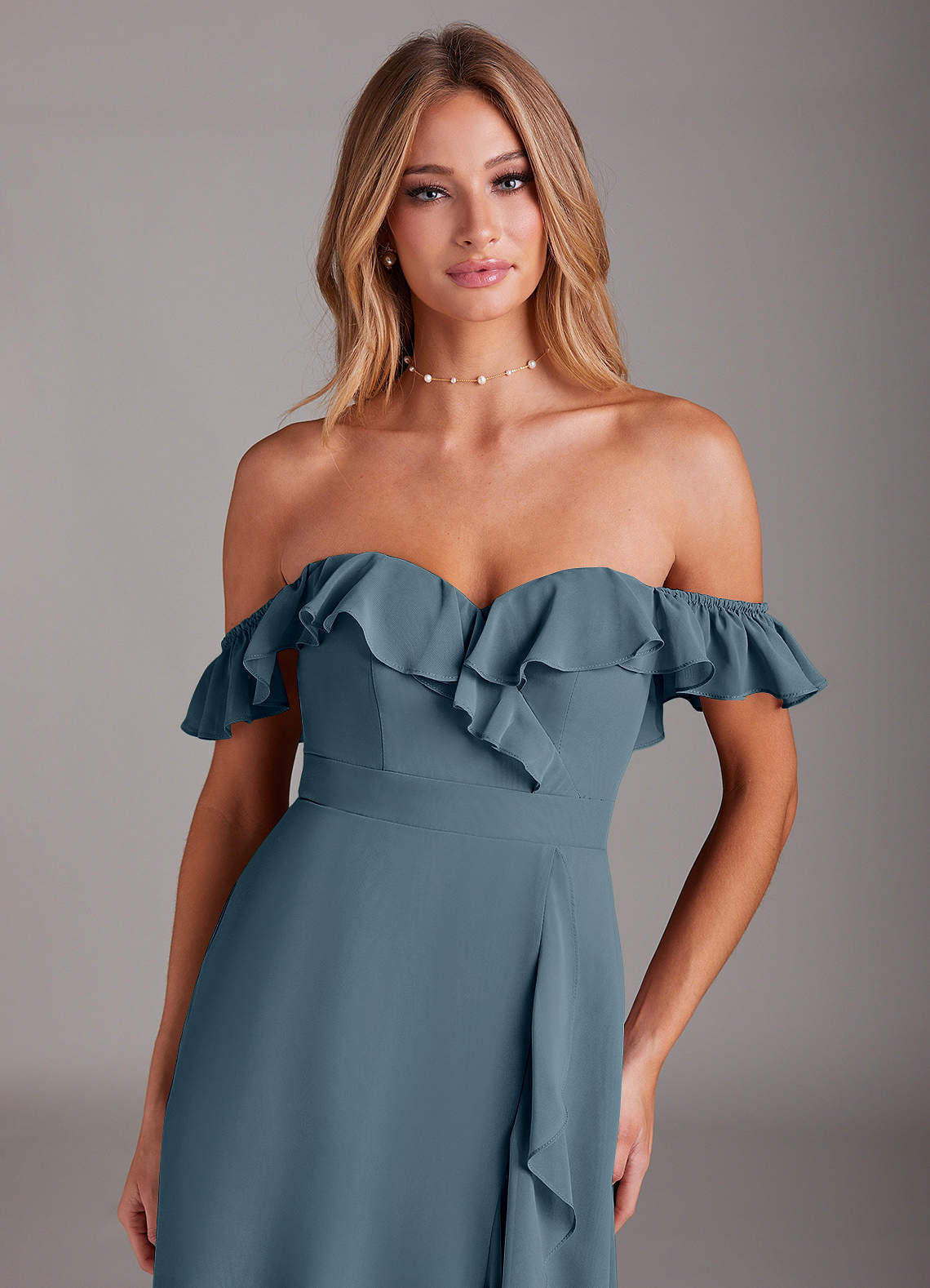 Azazie Lyra Bridesmaid Dresses Twilight A-Line Chiffon Convertible Dress image1