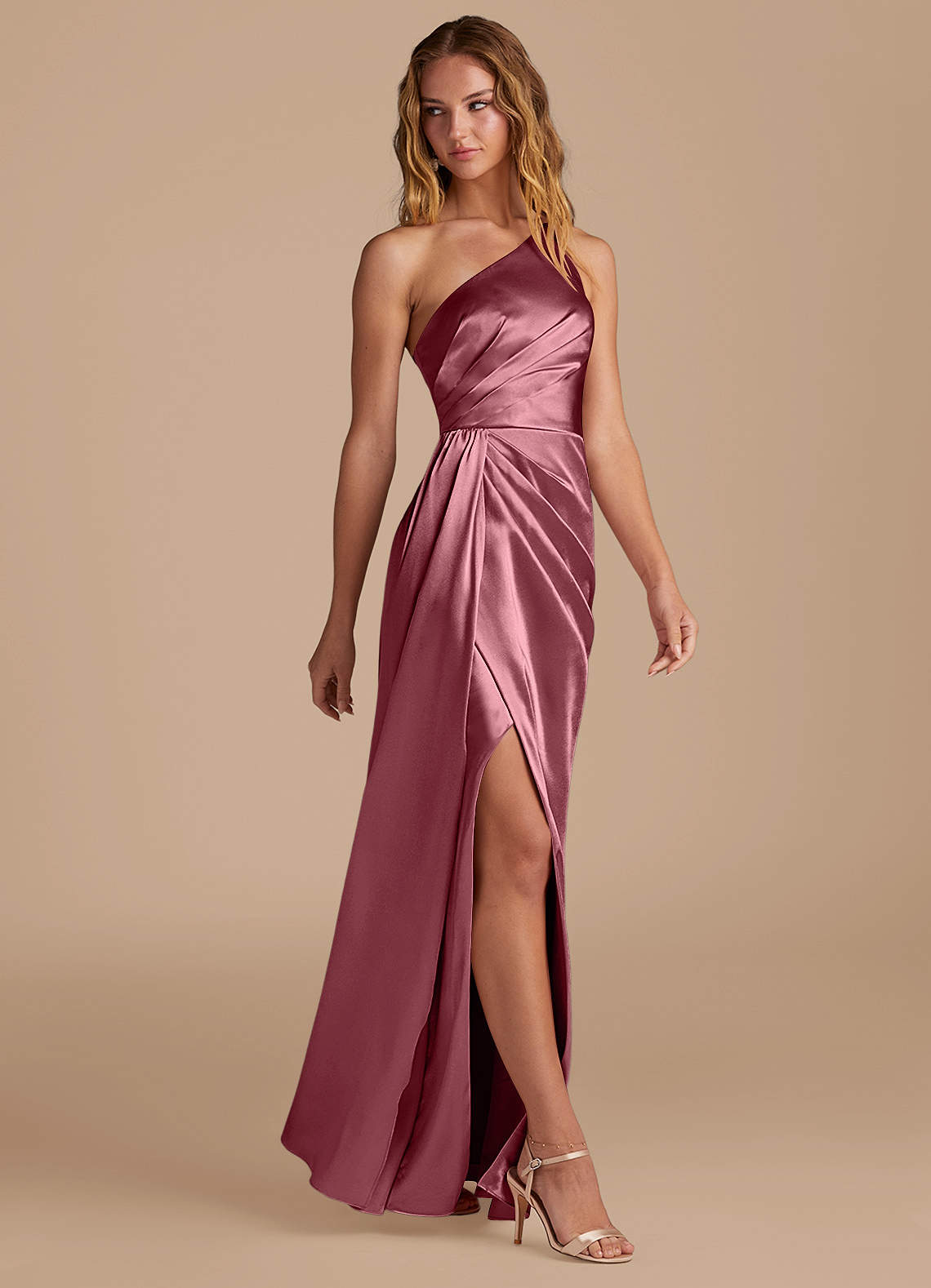 desert rose formal dress Azazie Mika